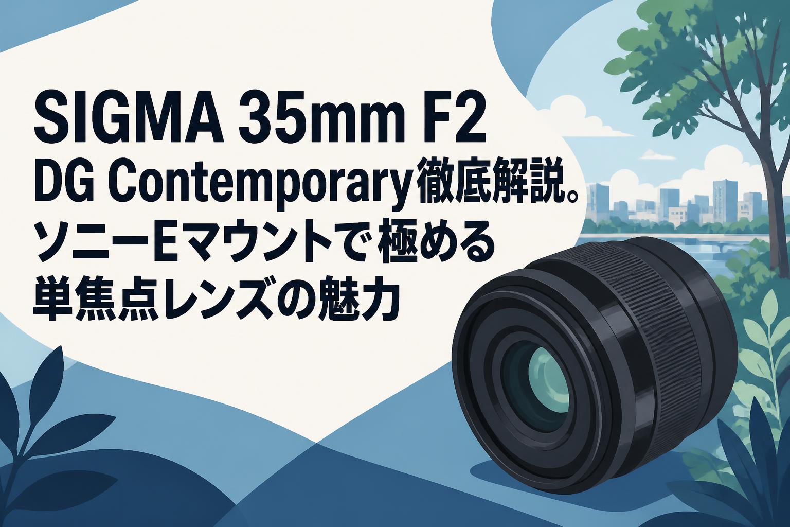 レンズ(単焦点) SIGMA 35mm F2 DG CONTEMPORARY SIGMA 35mm F2 DG Contemporary徹底解説。ソニーEマウントで極める単