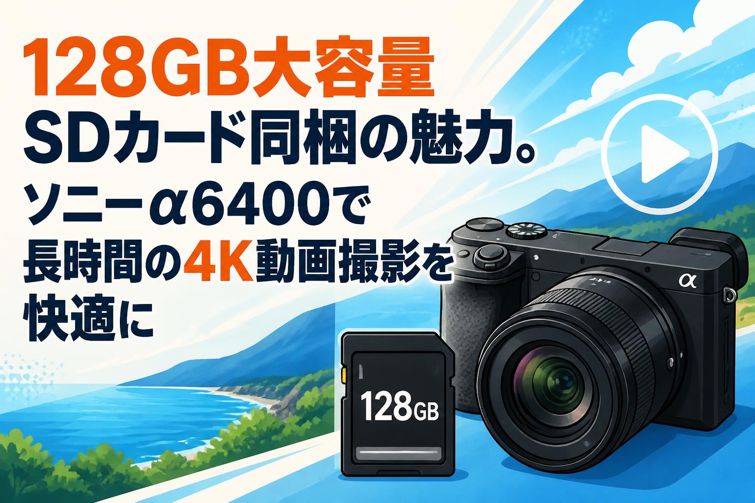 【SONY α6400】美品 4K動画 低シャッター数 バッテリー2個 64GB 128GB大容量SDカード同梱の魅力。ソニーα6400で長時間の4K動画撮影を