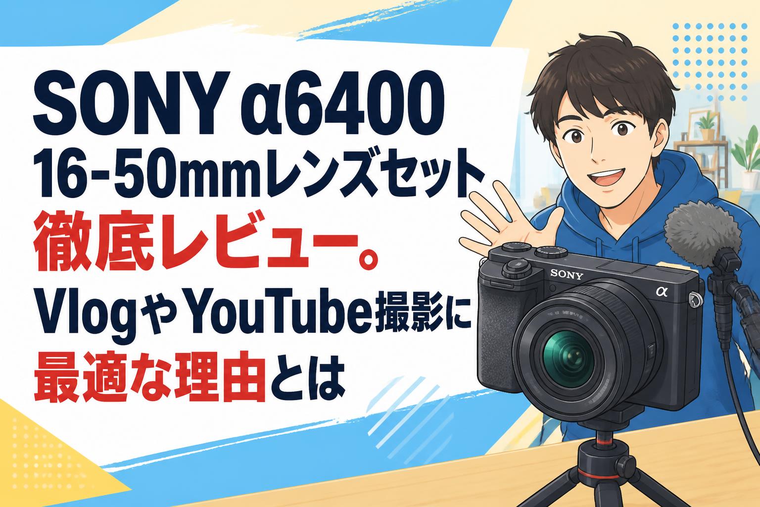 【新品同様】撮影枚数3枚！SONY α6400 16-50mmレンズ付+おまけ SONY α6400 16-50mmレンズセット徹底レビュー。VlogやYouTube撮影に