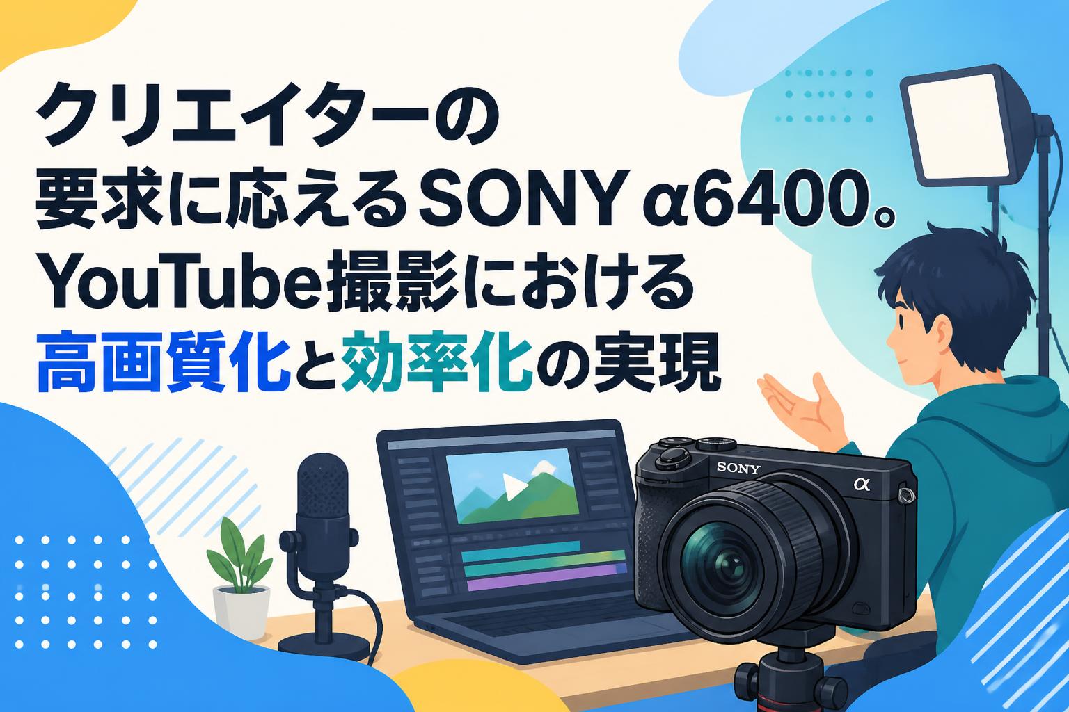 クリエイターの要求に応えるSONY α6400。YouTube撮影における高画質化