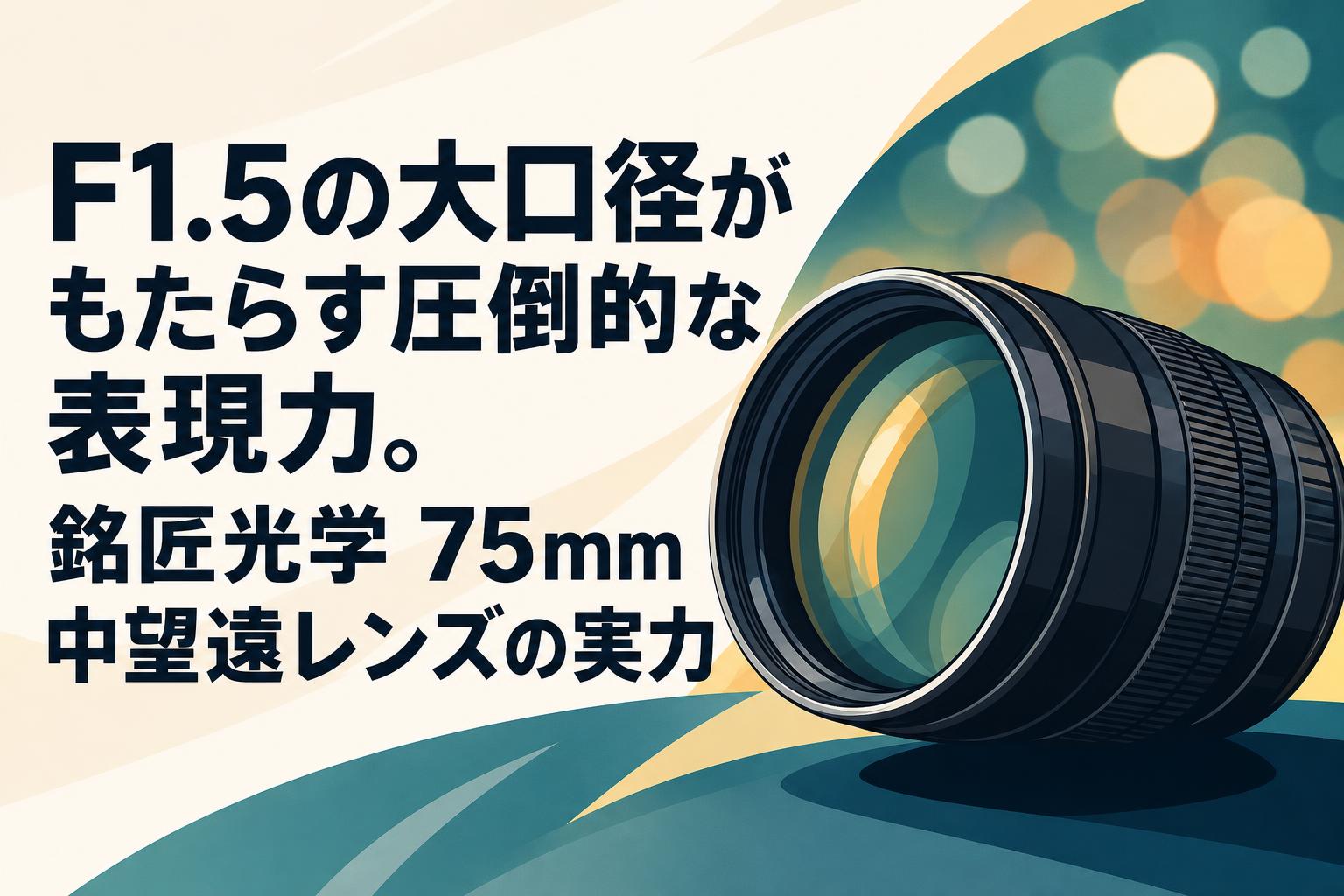 F1.5の大口径がもたらす圧倒的な表現力。銘匠光学 75mm 中望遠レンズの