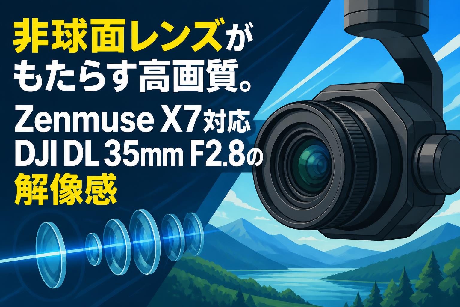 レンズカメラ 非球面レンズがもたらす高画質。Zenmuse X7対応DJI DL 35mm F2.8の解像