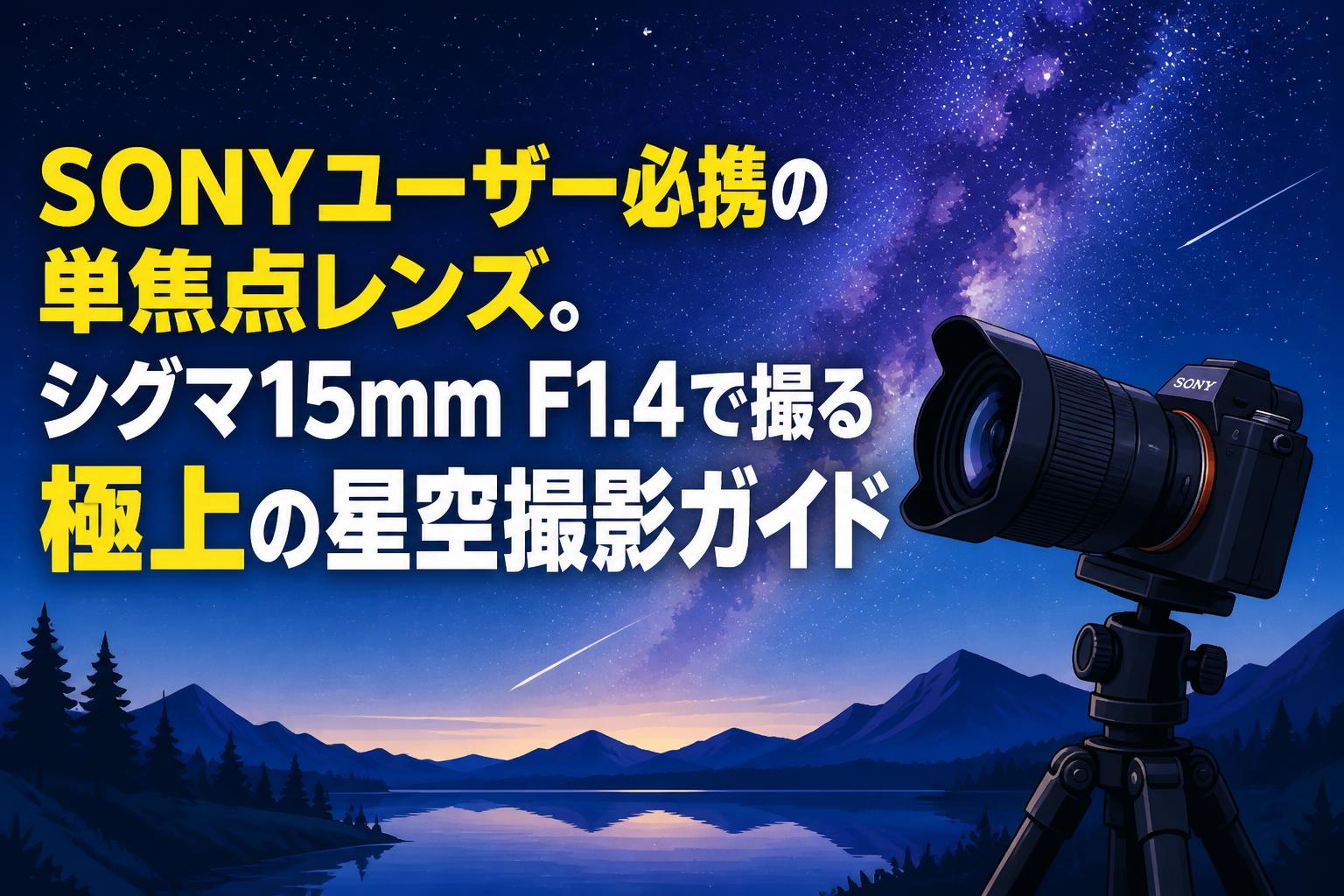 ♥︎◇神レンズ♪ ◇SIGMA シグマ 15-30ｍｍ Sony aマウント SONYユーザー必携の単焦点レンズ。シグマ15mm F1.4で撮る極上の星空