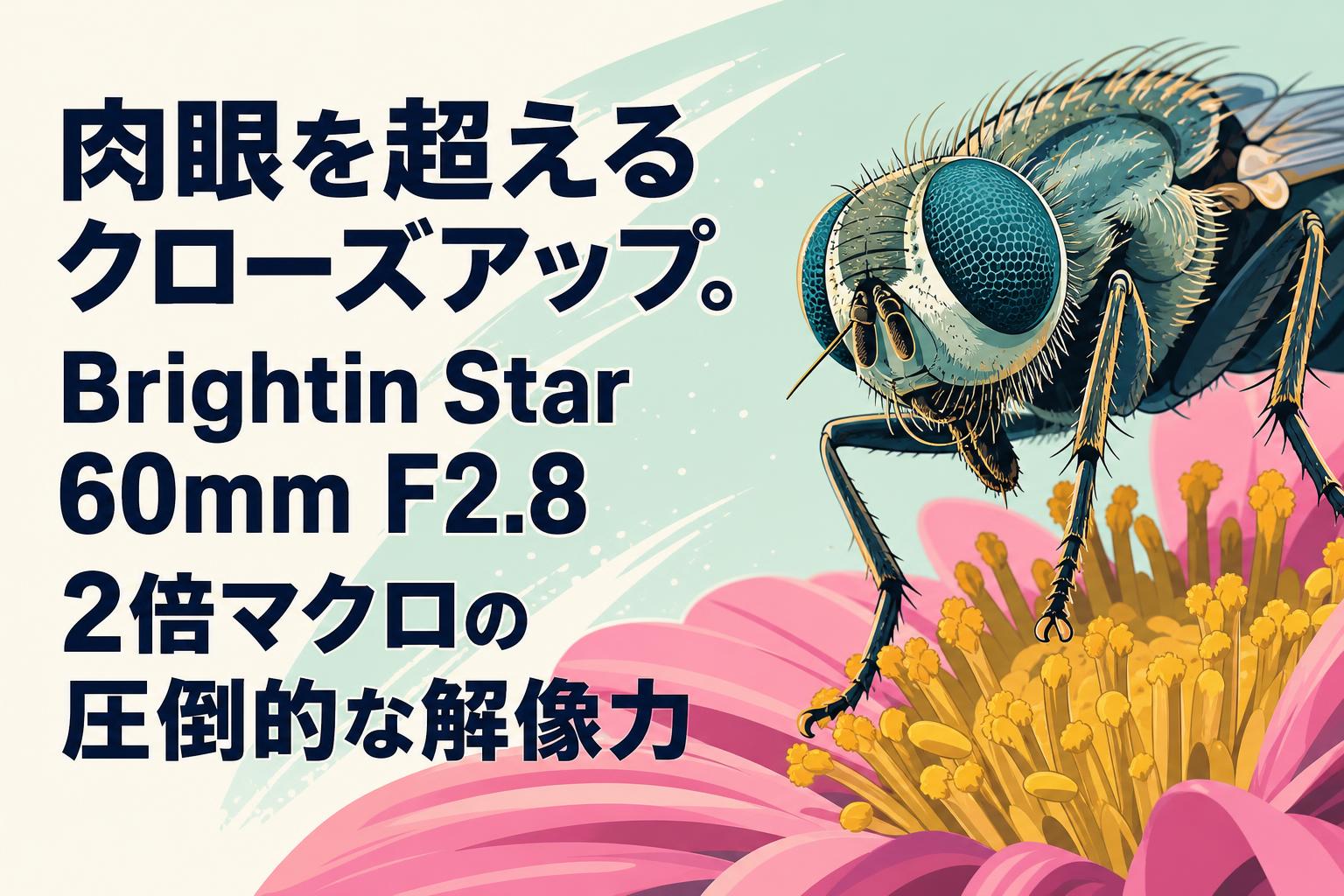 肉眼を超えるクローズアップ。Brightin Star 60mm F2.8 2倍マクロの
