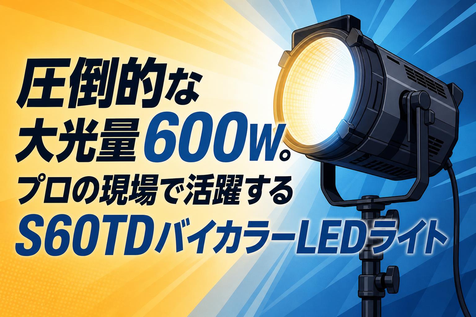 圧倒的な大光量600W。プロの現場で活躍するS60TDバイカラーLEDライト