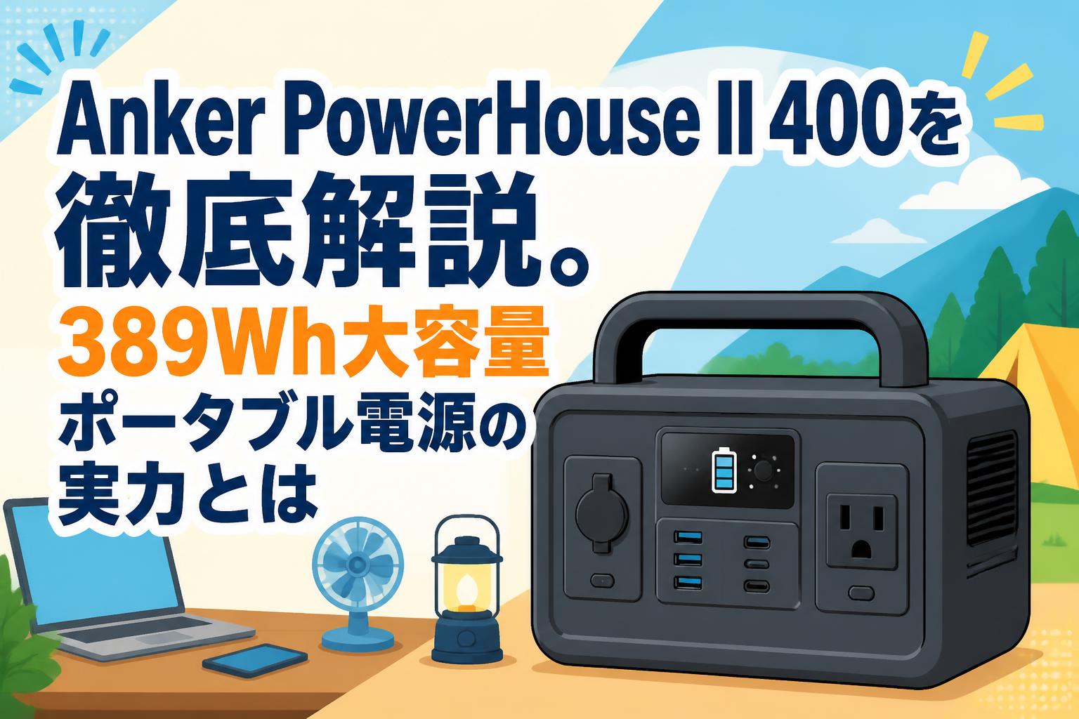 Anker PowerHouse II 400を徹底解説。389Wh大容量ポータブル電源の実力