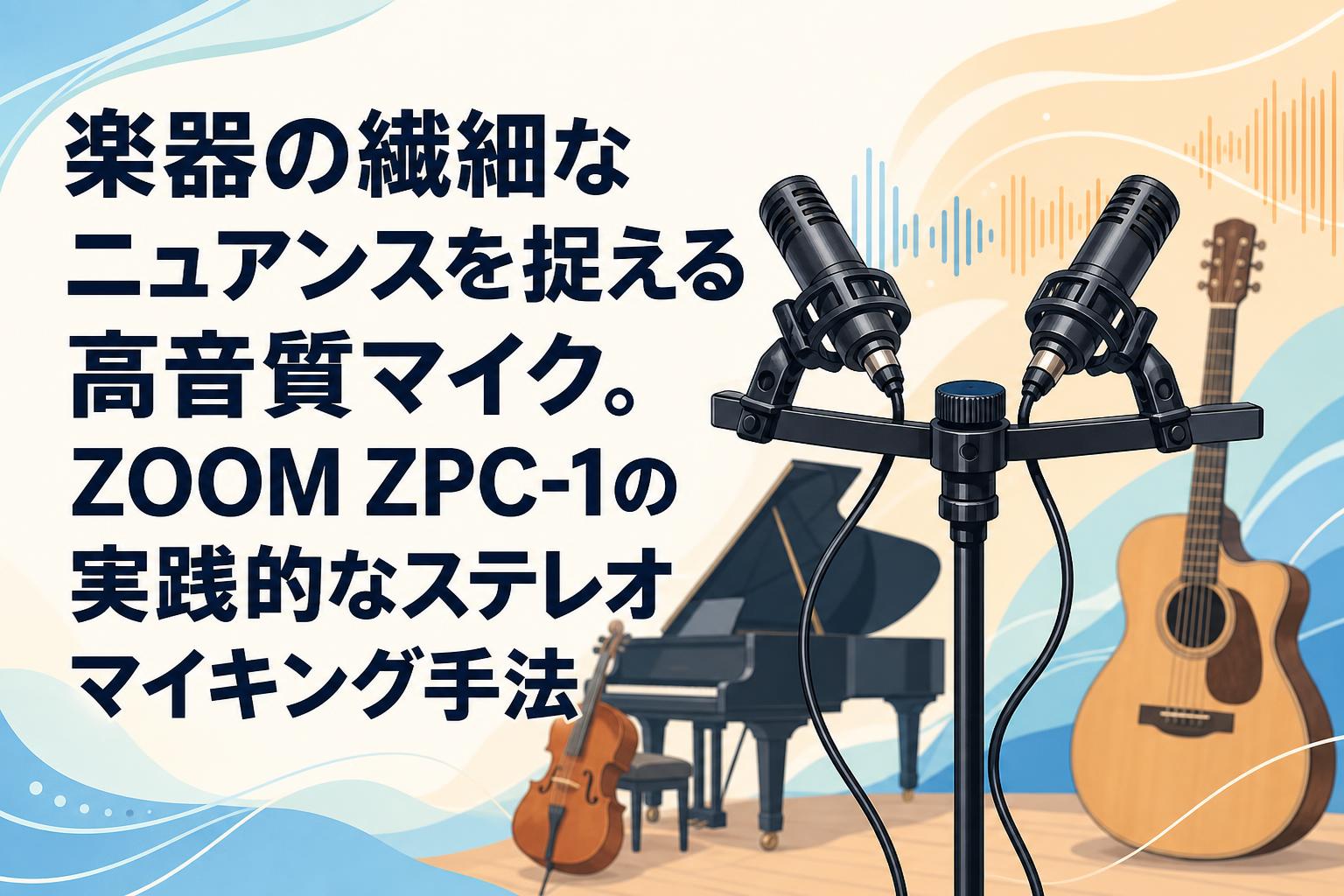 楽器の繊細なニュアンスを捉える高音質マイク。ZOOM ZPC-1の実践的な