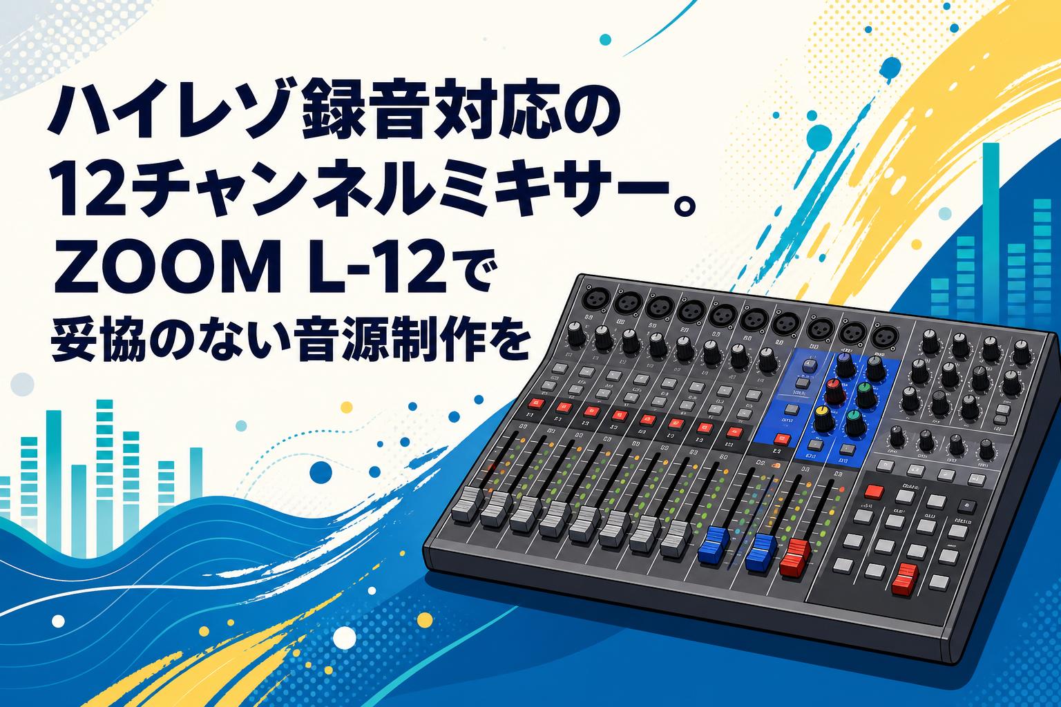 ハイレゾ録音対応の12チャンネルミキサー。ZOOM L-12で妥協のない音源