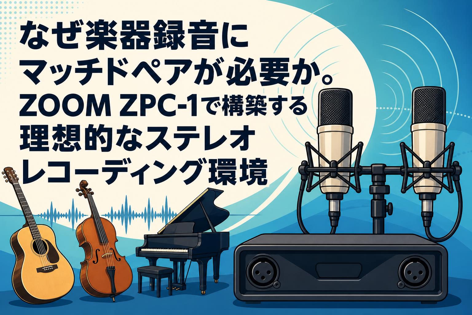 なぜ楽器録音にマッチドペアが必要か。ZOOM ZPC-1で構築する理想的な