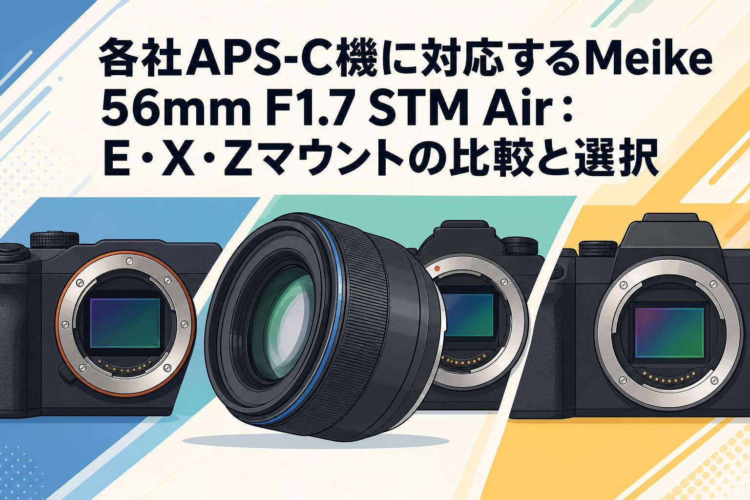 各社APS-C機に対応するMeike 56mm F1.7 STM Air：E・X・Zマウントの