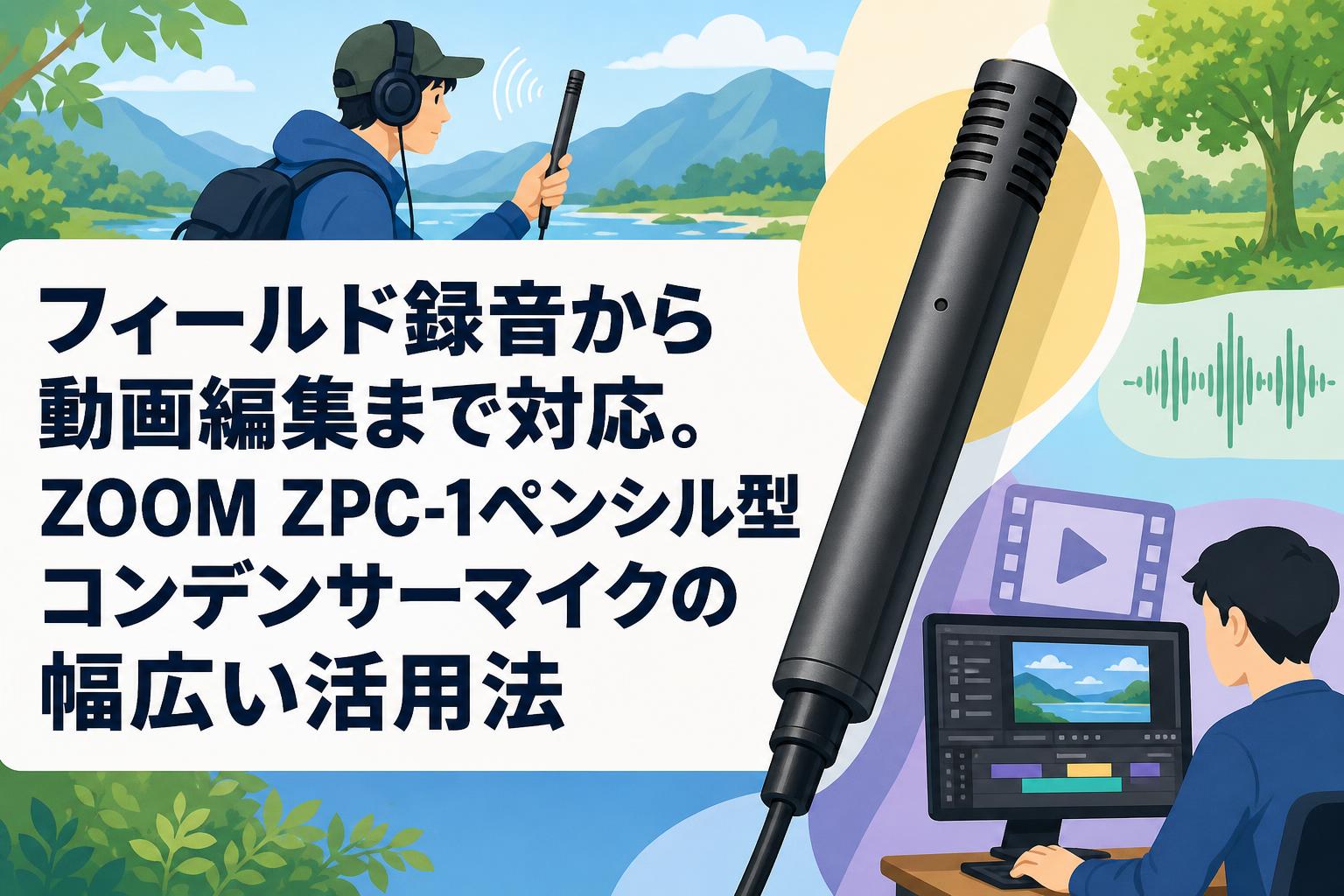 フィールド録音から動画編集まで対応。ZOOM ZPC-1ペンシル型
