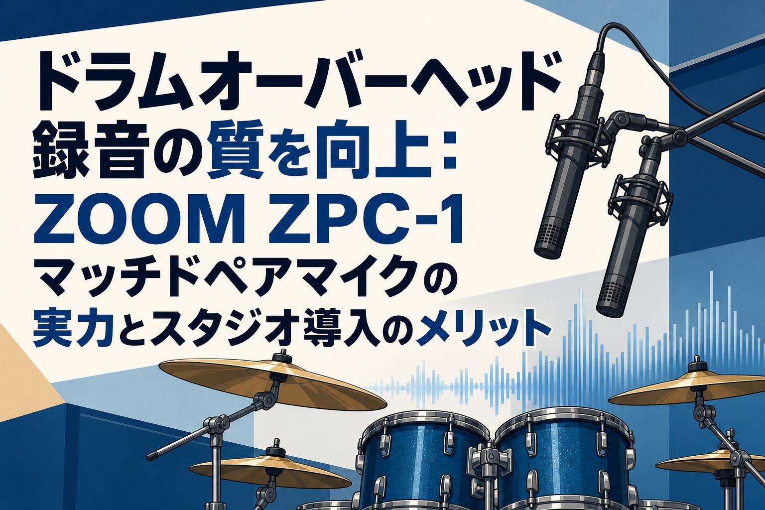 ドラムオーバーヘッド録音の質を向上：ZOOM ZPC-1マッチドペアマイクの