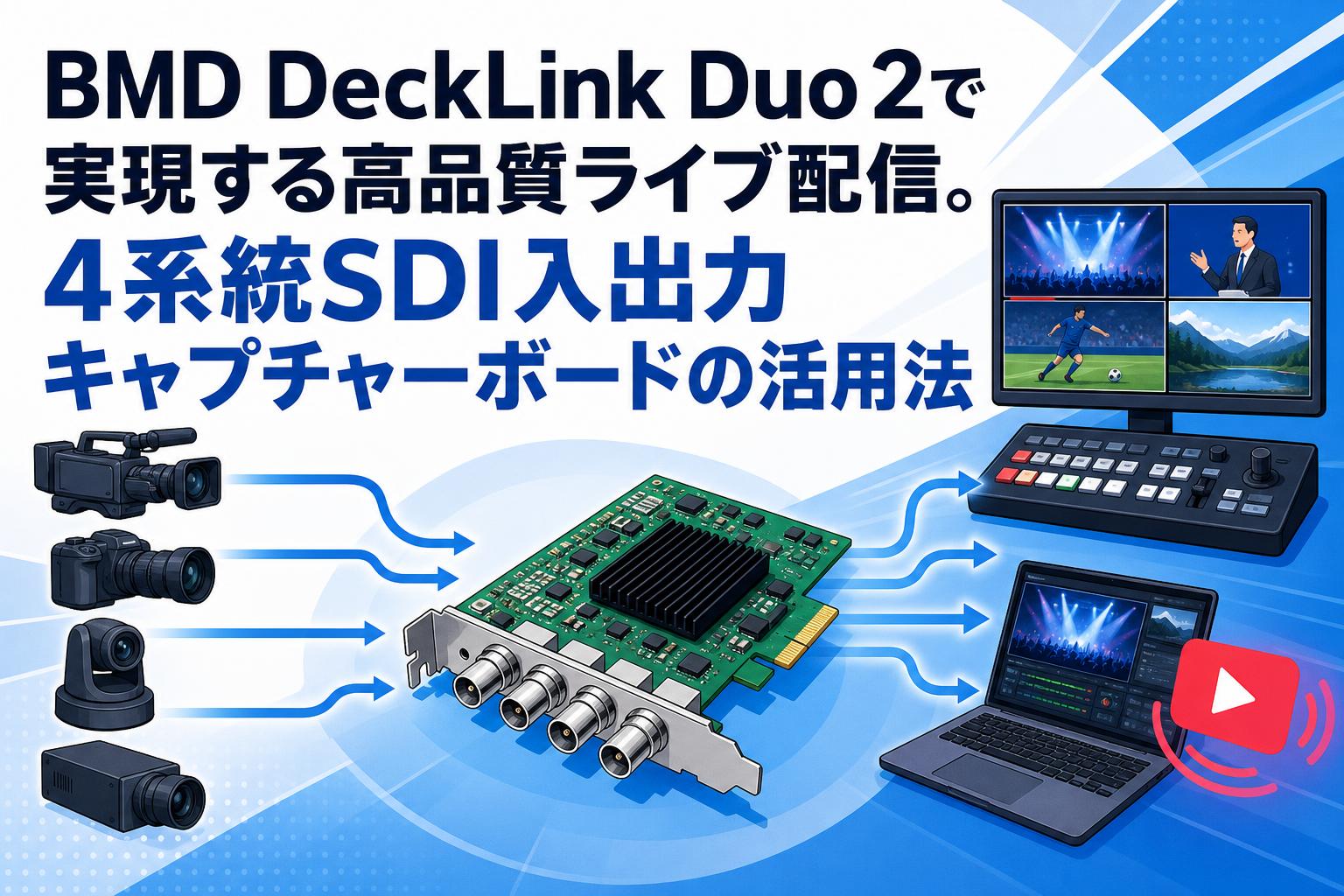 BMD DeckLink Duo 2で実現する高品質ライブ配信。4系統SDI入出力