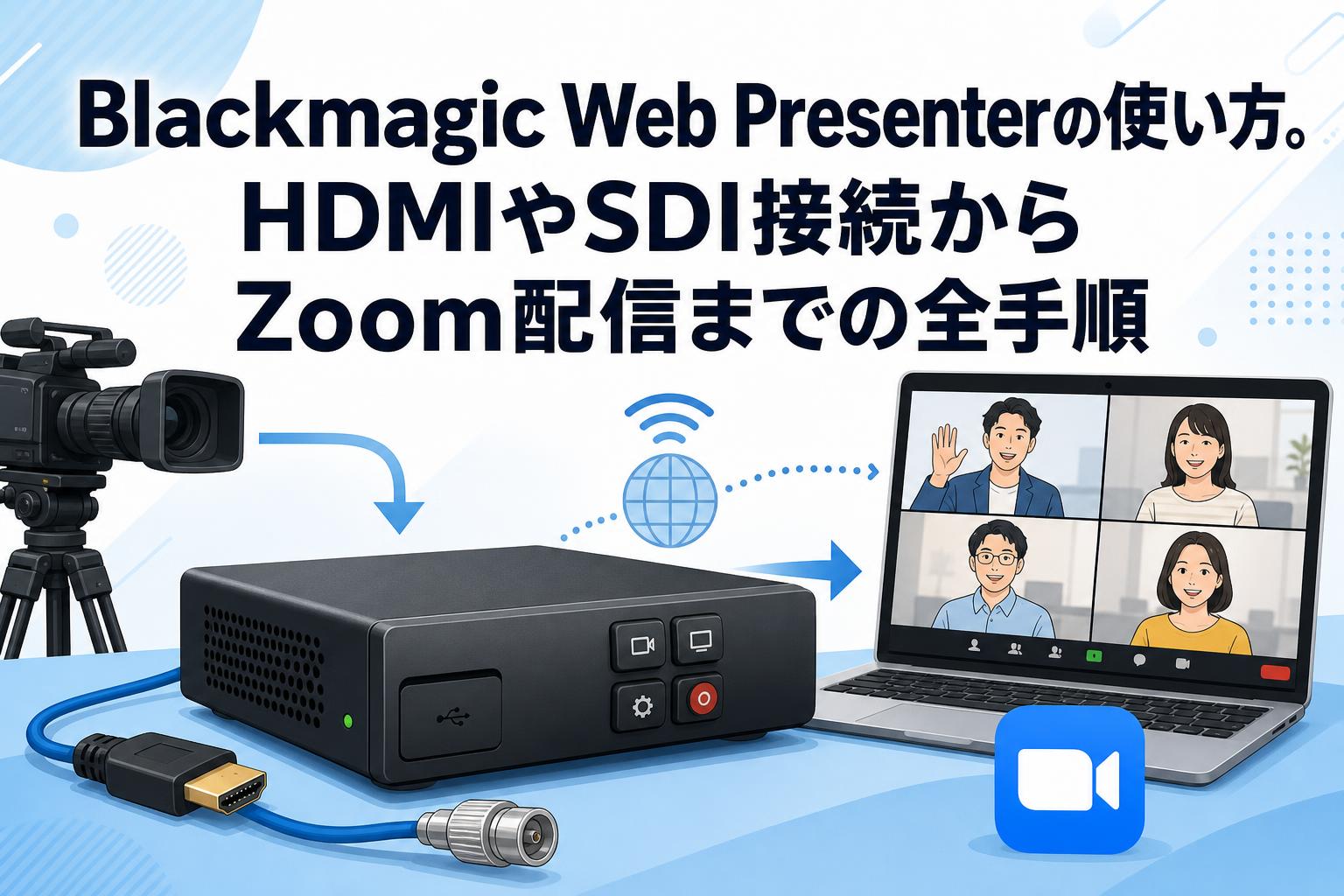 Blackmagic Web Presenterの使い方。HDMIやSDI接続からZoom配信までの