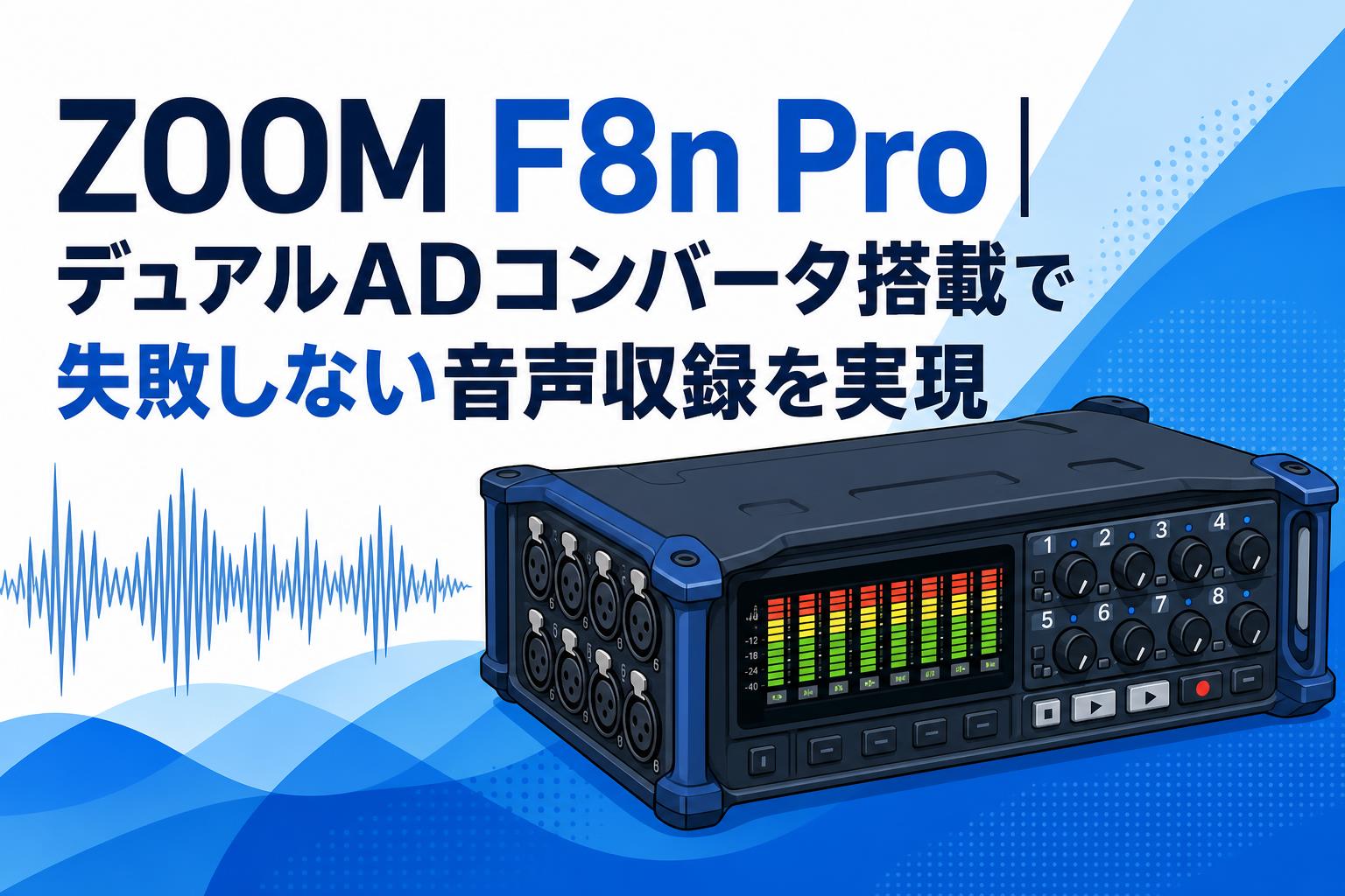 ZOOM F8n Pro｜デュアルADコンバータ搭載で失敗しない音声収録を実現