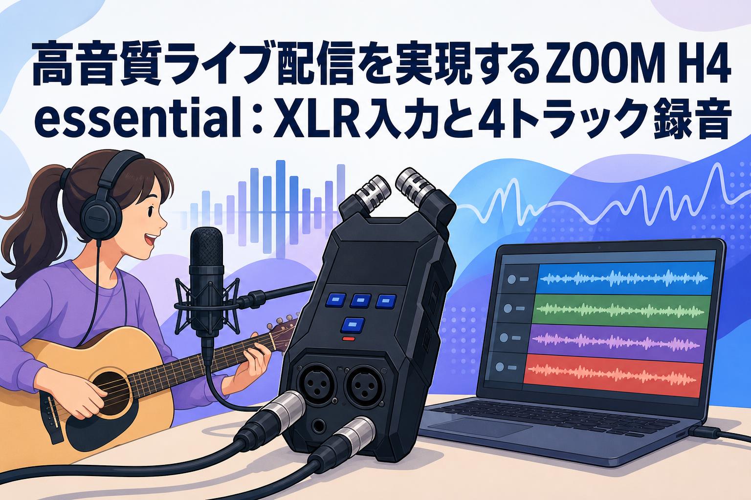 leeyoonaリクエスト4点セット 高音質ライブ配信を実現するZOOM H4 essential：XLR入力と4トラック