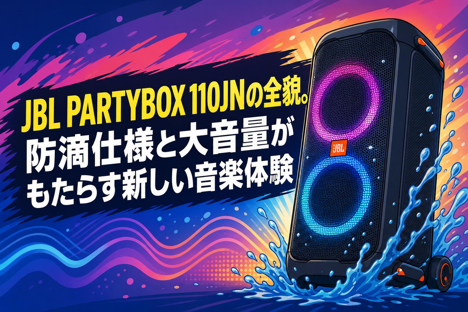 JBL PARTYBOX 110JNの全貌。防滴仕様と大音量がもたらす新しい音楽体験