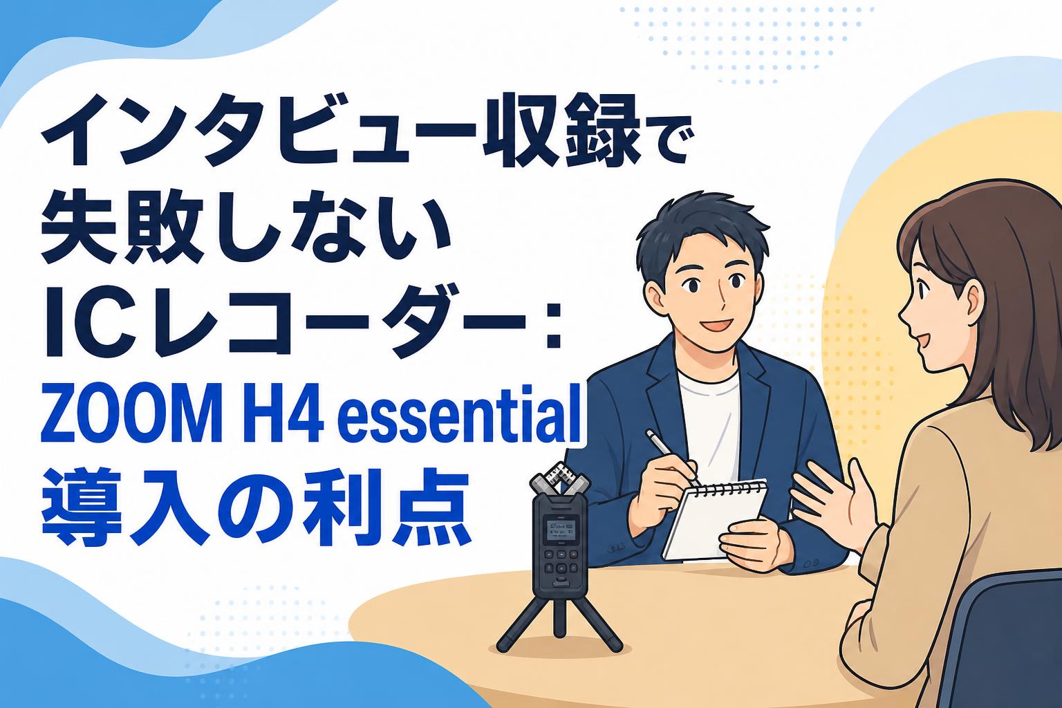 インタビュー収録で失敗しないICレコーダー：ZOOM H4 essential導入の