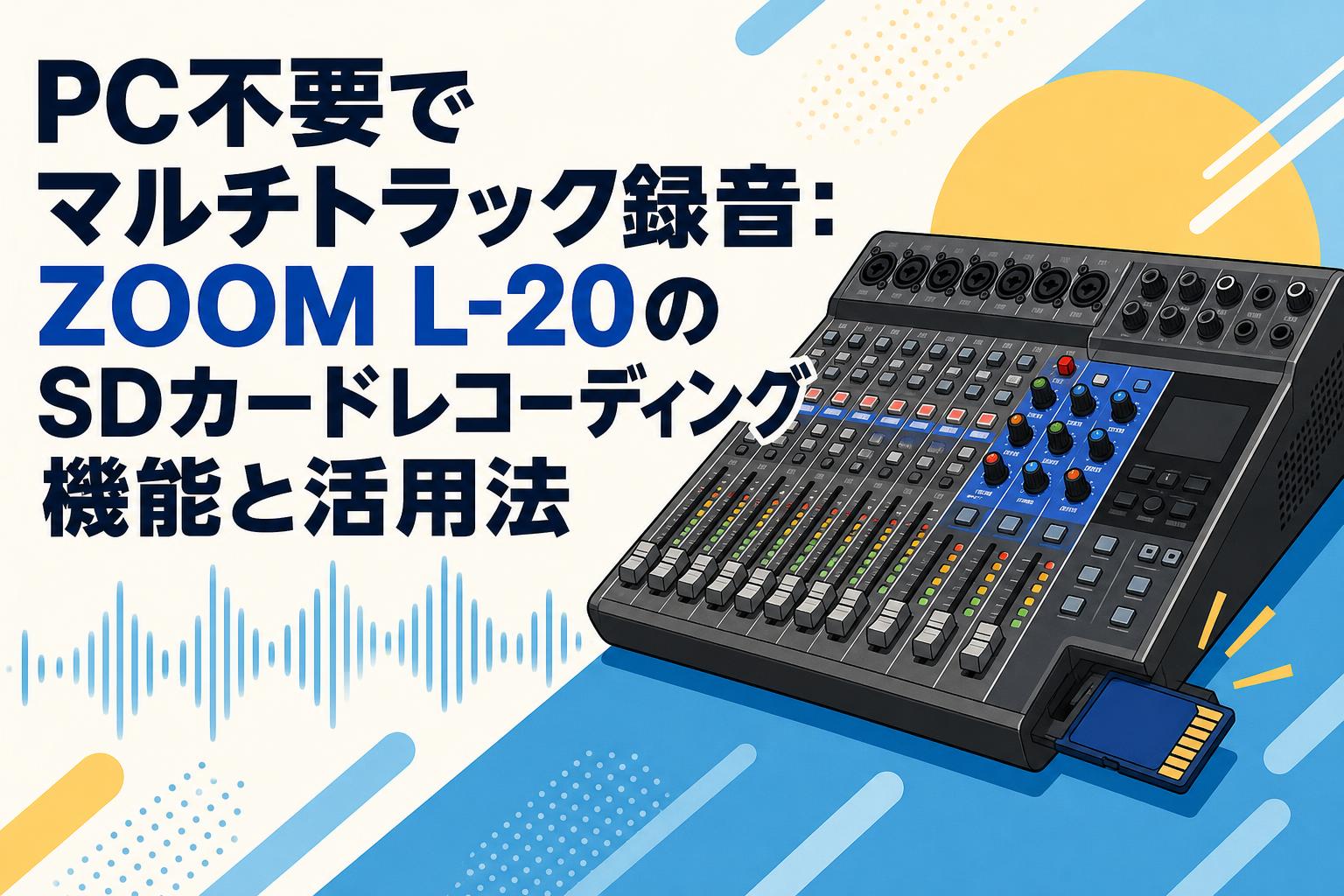 配信機器・PA機器・レコーディング機器 Soul Food PC不要でマルチトラック録音：ZOOM L-20のSDカードレコーディング機能