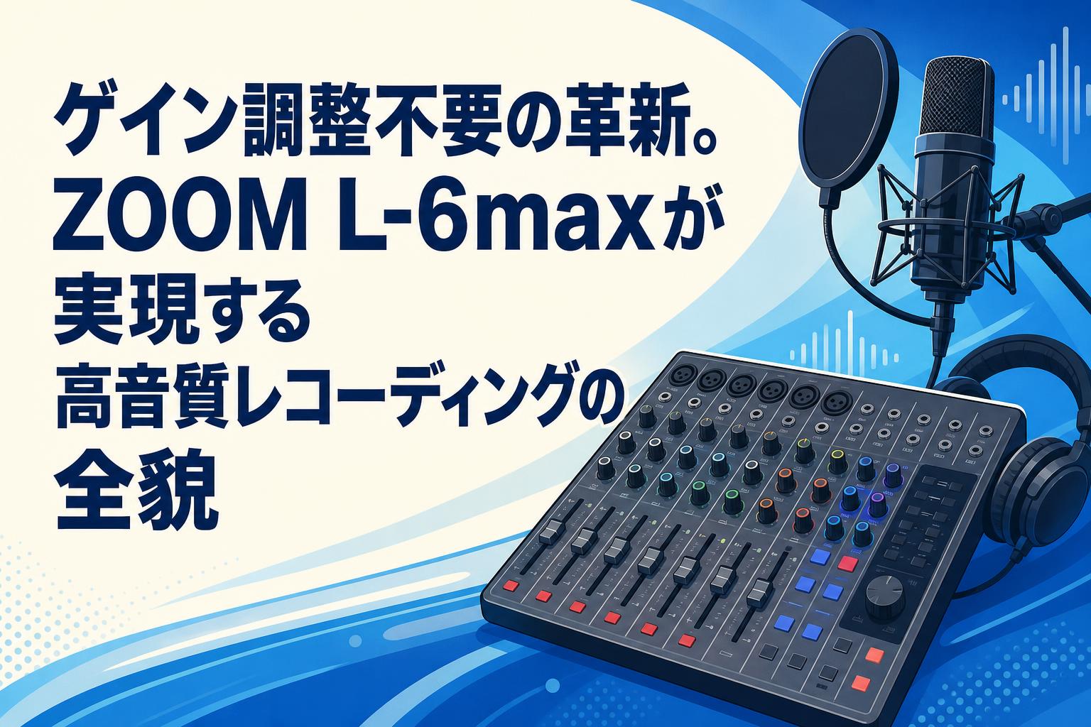 ゲイン調整不要の革新。ZOOM L-6maxが実現する高音質レコーディングの