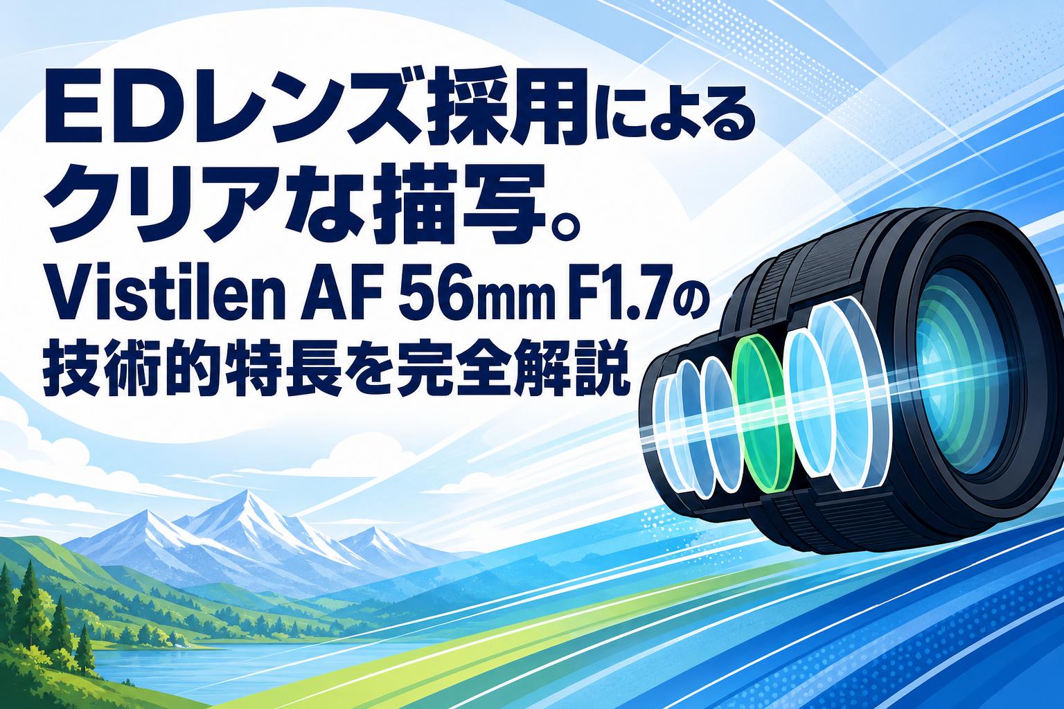 EDレンズ採用によるクリアな描写。Vistilen AF 56mm F1.7の技術的特長