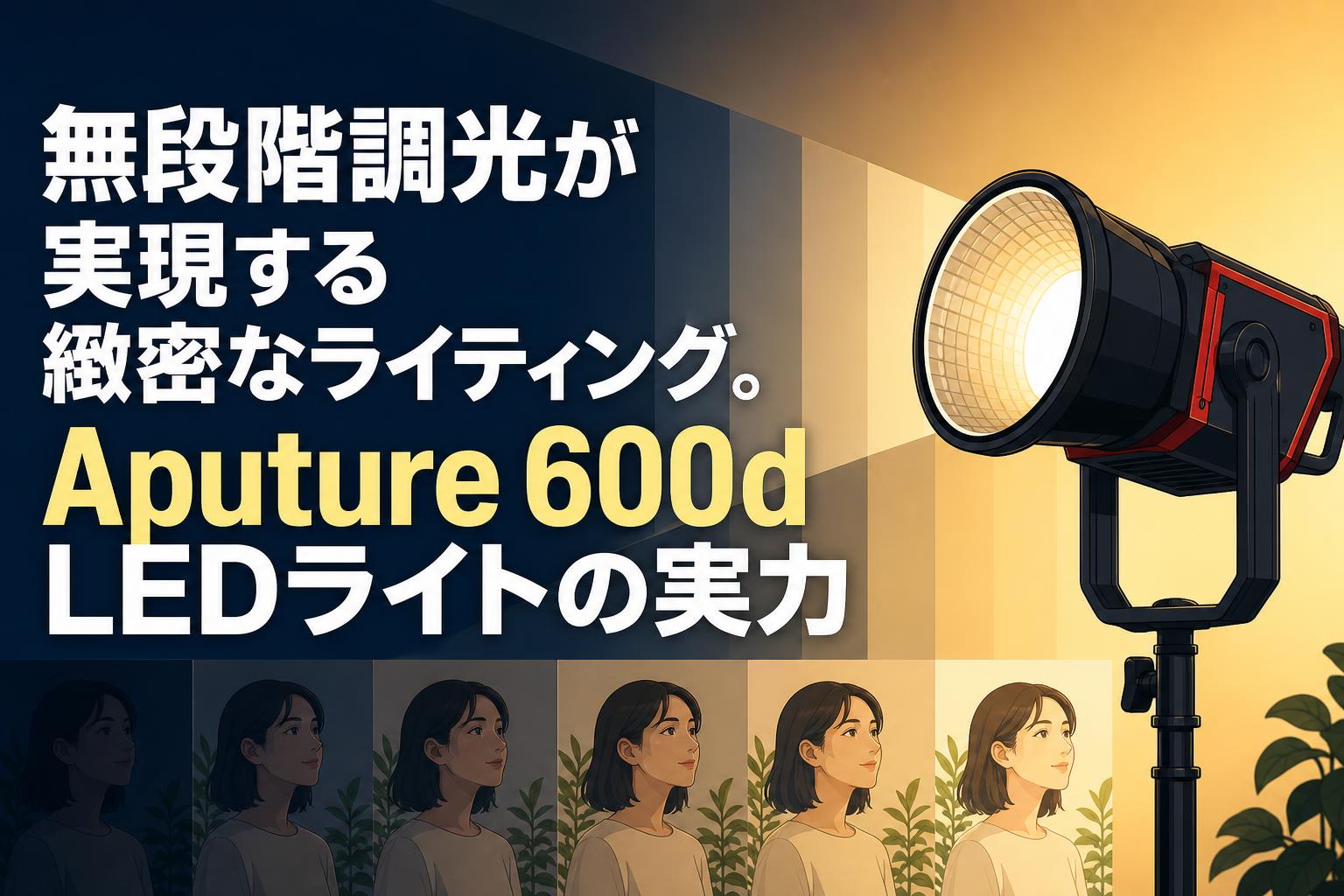 Aputure 600d LEDライト 無段階調光が実現する緻密なライティング。Aputure 600d LEDライトの