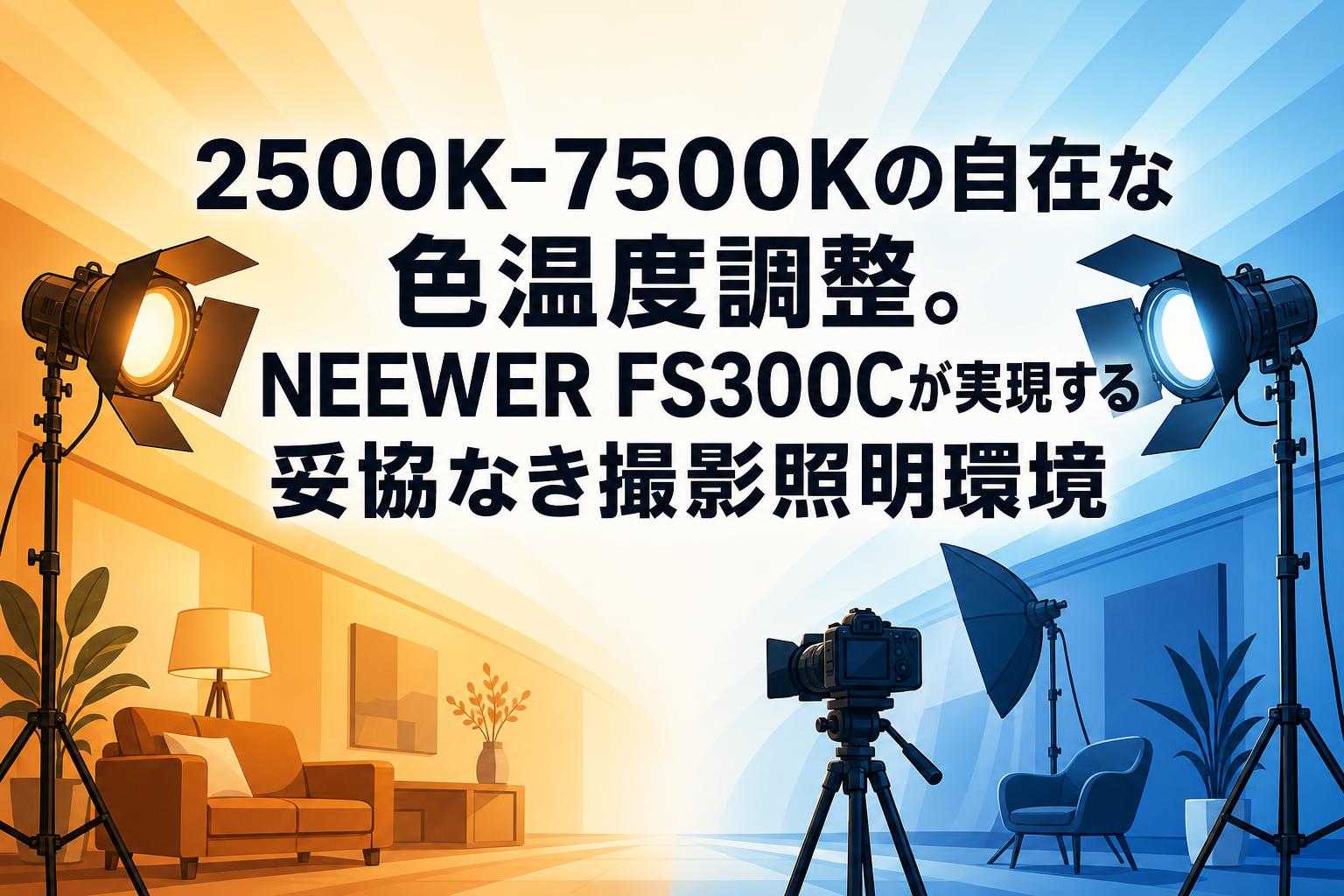 2500K-7500Kの自在な色温度調整。NEEWER FS300Cが実現する妥協なき撮影