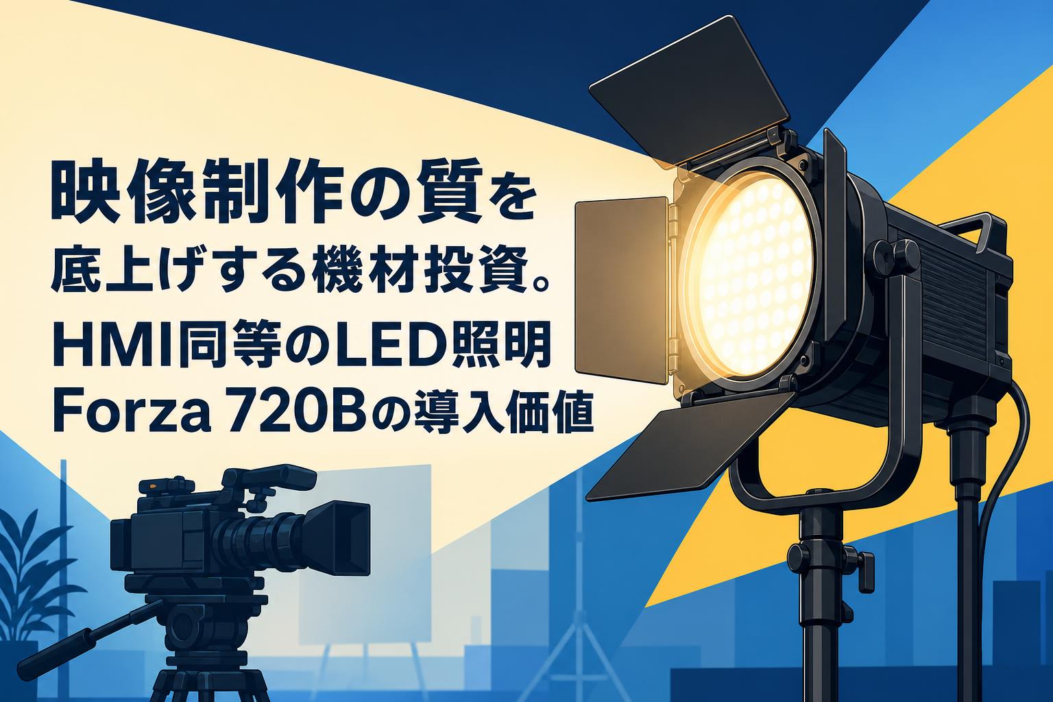映像制作の質を底上げする機材投資。HMI同等のLED照明Forza 720Bの導入