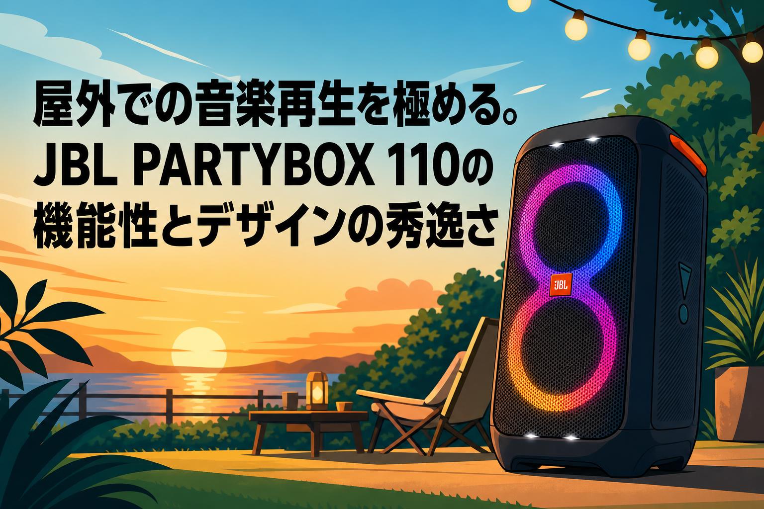 屋外での音楽再生を極める。JBL PARTYBOX 110の機能性とデザインの秀逸