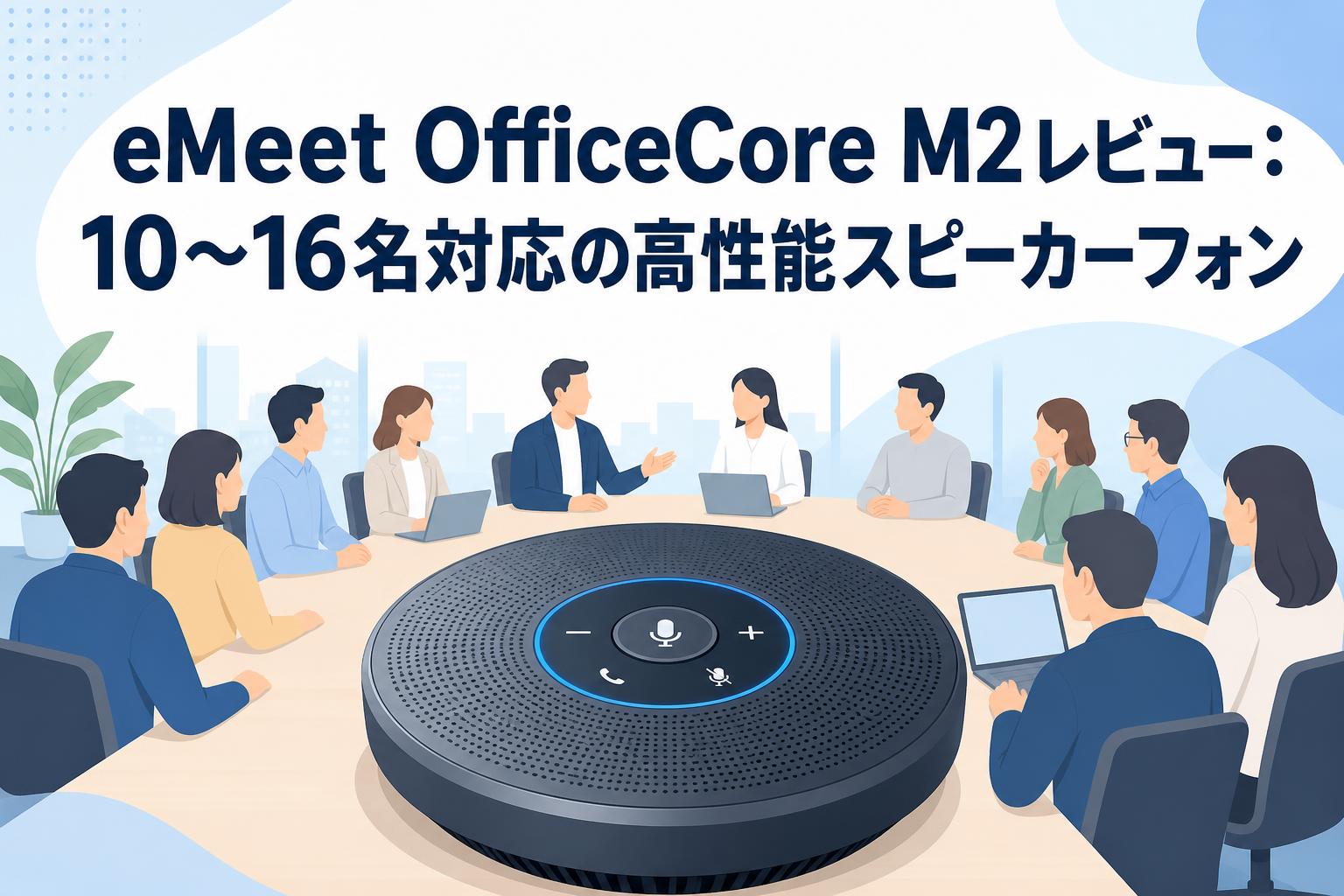 eMeet OfficeCore M2レビュー：10〜16名対応の高性能スピーカーフォン
