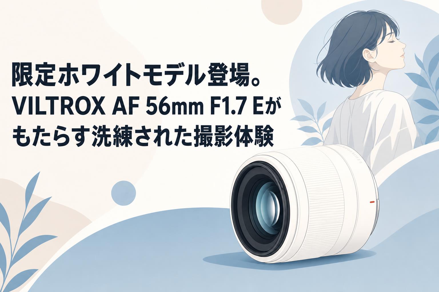 VILTROX AF 56mm F1.7 ソニーE/APS-C用 白限定 限定ホワイトモデル登場。VILTROX AF 56mm F1.7 Eがもたらす洗練された