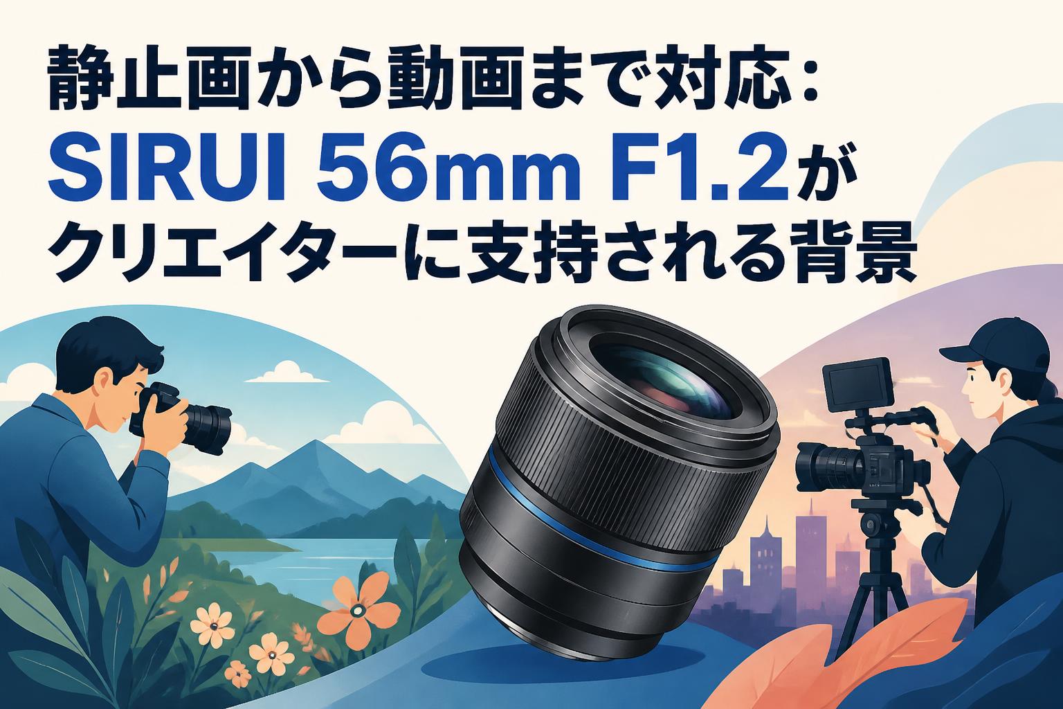 静止画から動画まで対応：SIRUI 56mm F1.2がクリエイターに支持される