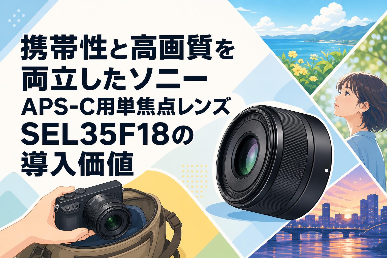 【美品】Sony SEL35F18 単焦点レンズ　可変NDフィルター他おまけ付き 携帯性と高画質を両立したソニーAPS-C用単焦点レンズSEL35F18の導入