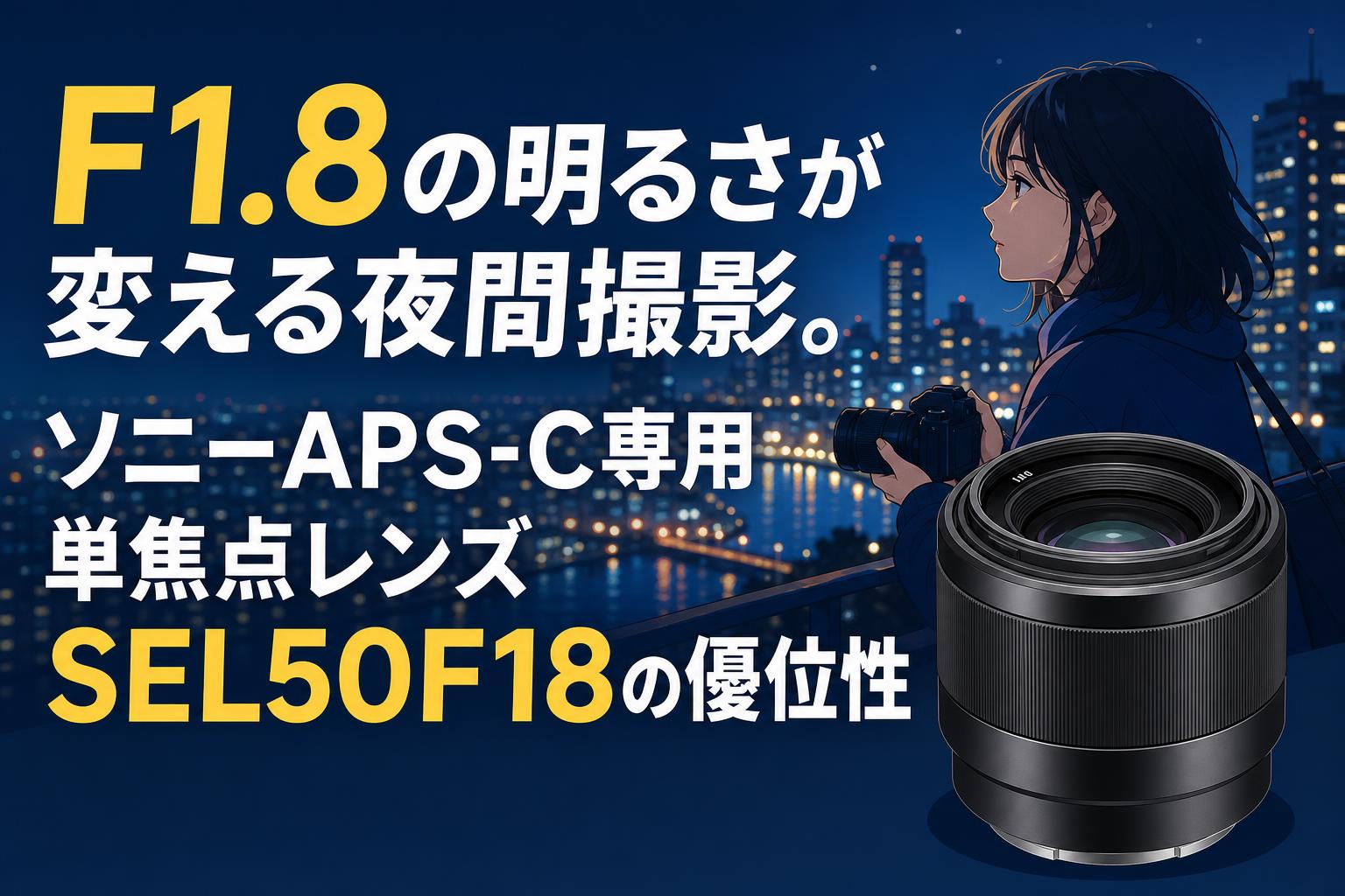 F1.8の明るさが変える夜間撮影。ソニーAPS-C専用単焦点レンズSEL50F18