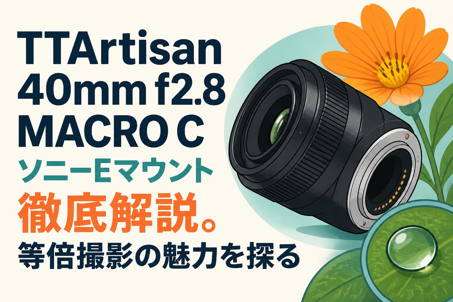 TTArtisan 40mm f2.8 MACRO C ソニーEマウント徹底解説。等倍撮影の