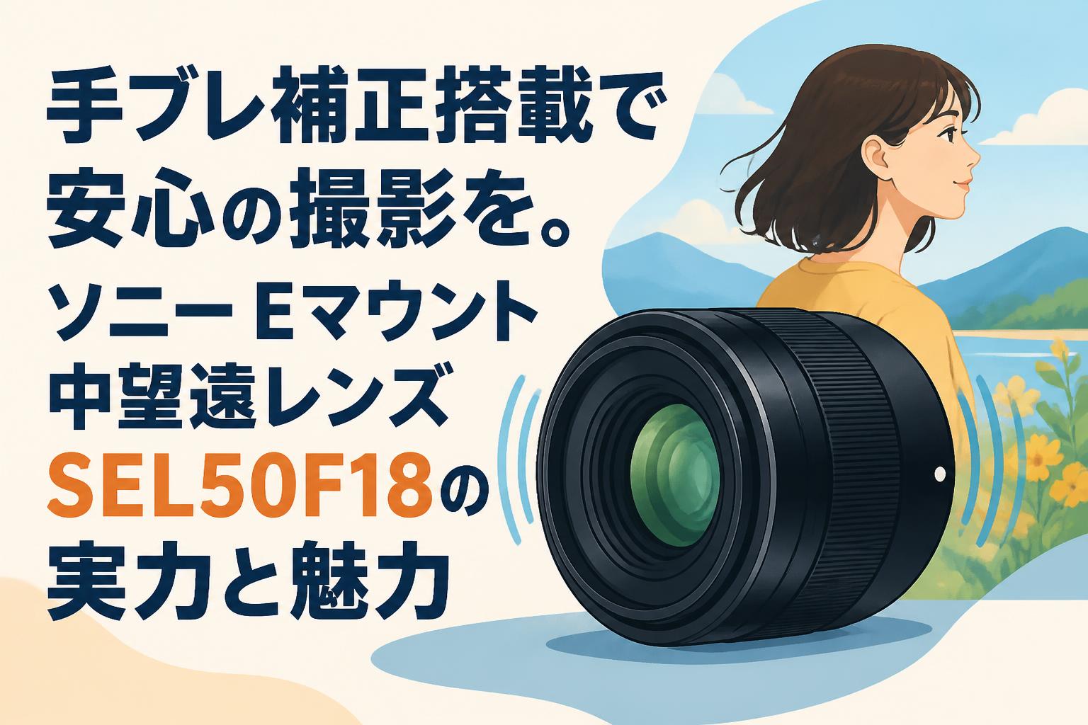 手ブレ補正搭載で安心の撮影を。ソニー Eマウント中望遠レンズSEL50F18