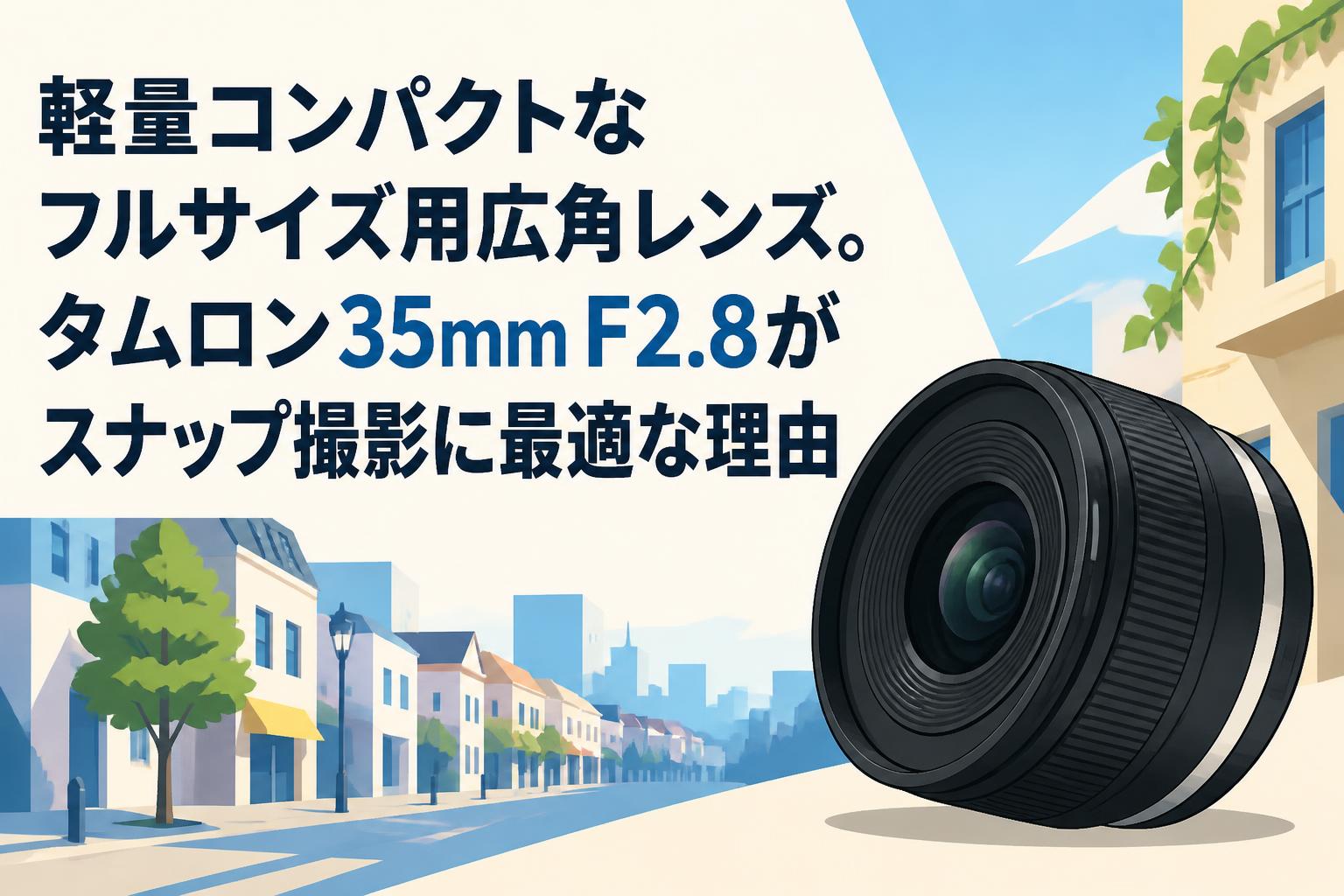 軽量コンパクトなフルサイズ用広角レンズ。タムロン35mm F2.8が