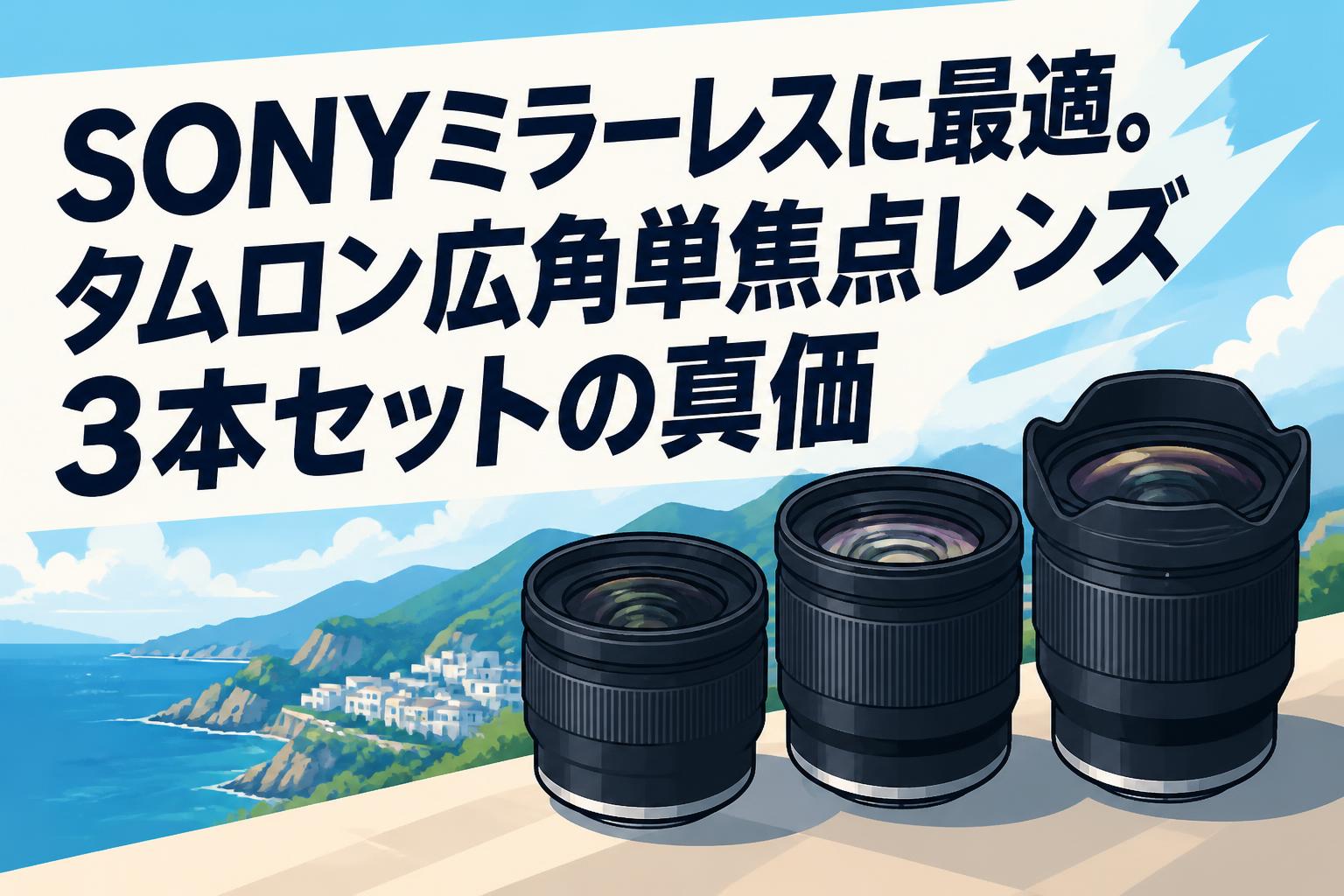 SONYミラーレスに最適。タムロン広角単焦点レンズ3本セットの真価