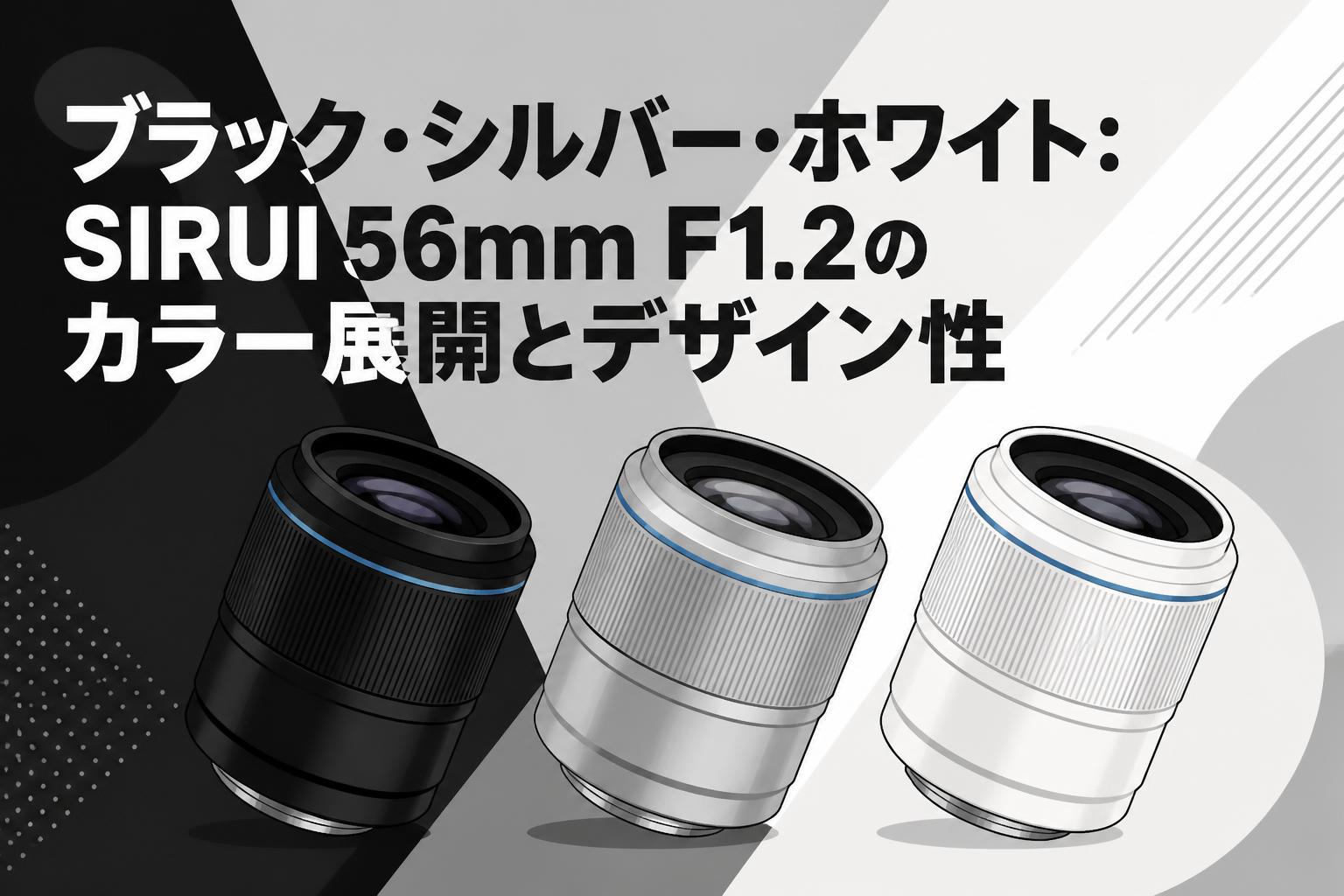 ブラック・シルバー・ホワイト：SIRUI 56mm F1.2のカラー展開と