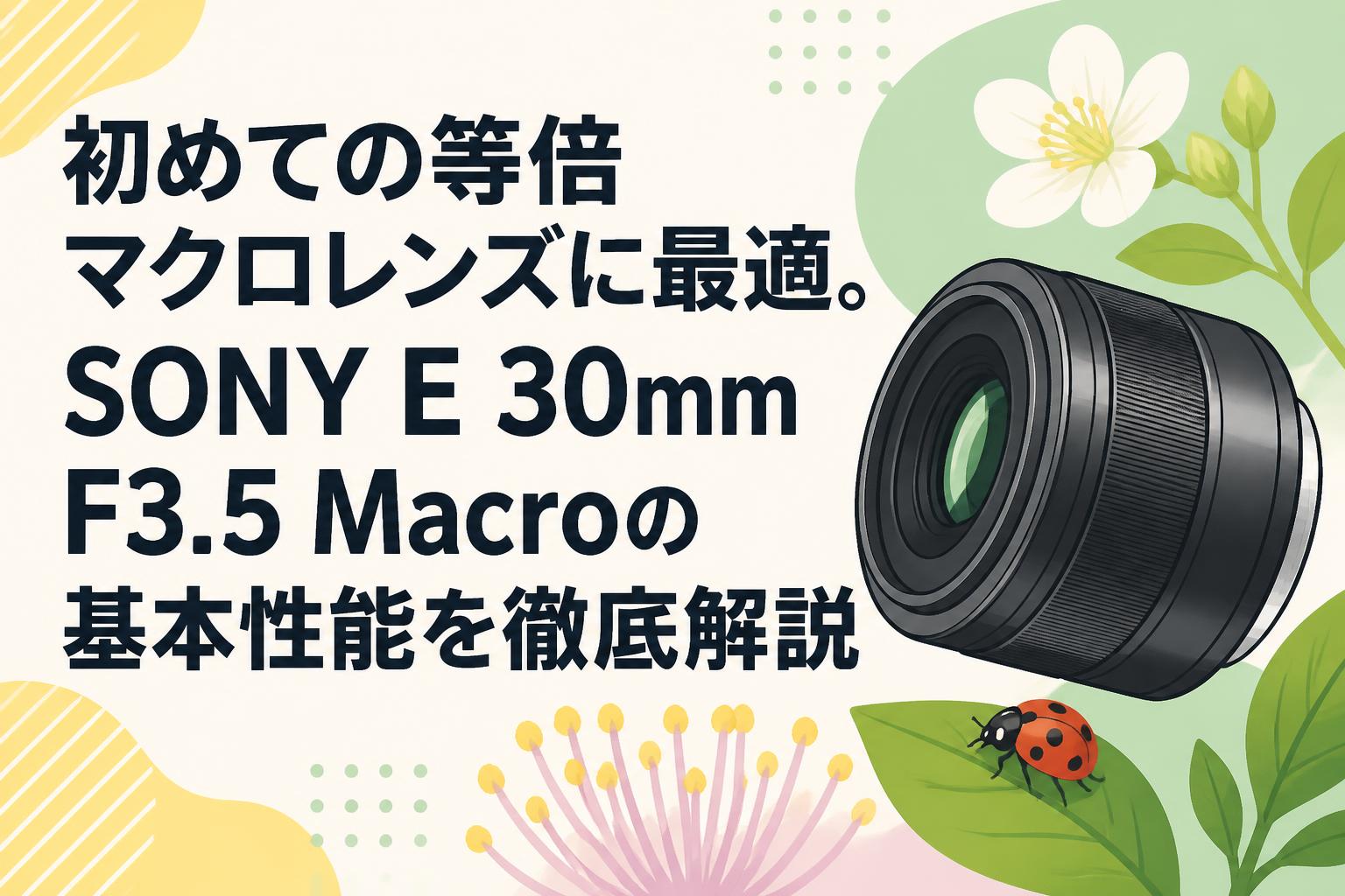 初めての等倍マクロレンズに最適。SONY E 30mm F3.5 Macroの基本性能を