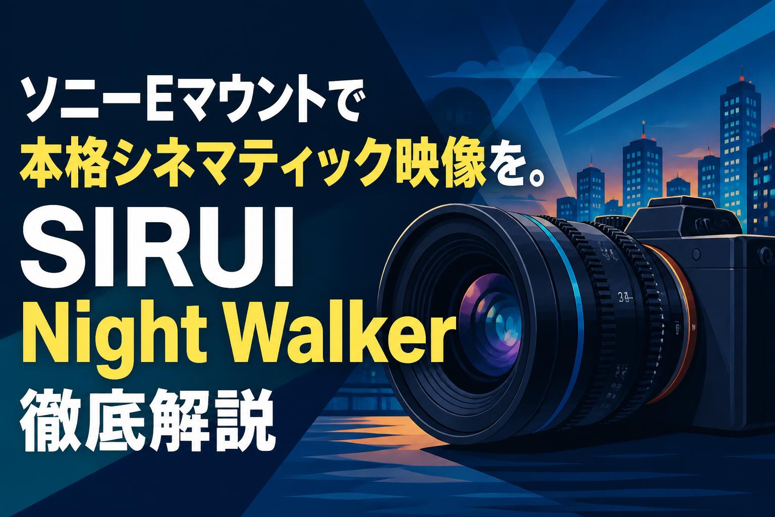 ソニーEマウントで本格シネマティック映像を。SIRUI Night Walker徹底