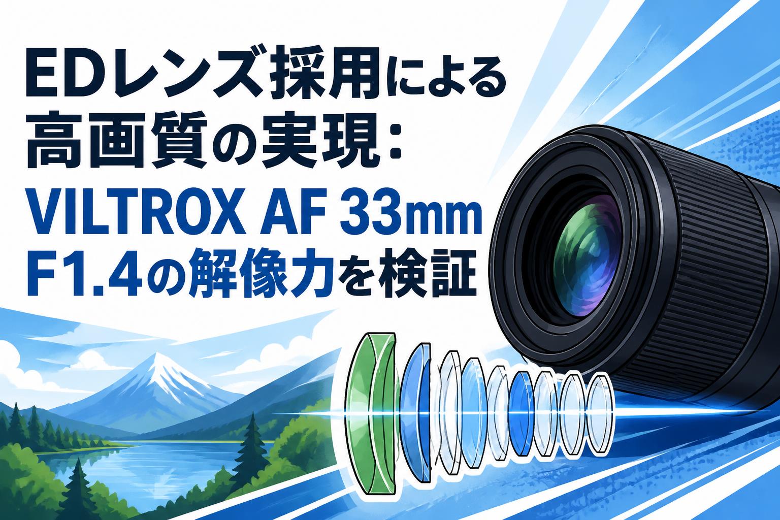 EDレンズ採用による高画質の実現：VILTROX AF 33mm F1.4の解像力を検証