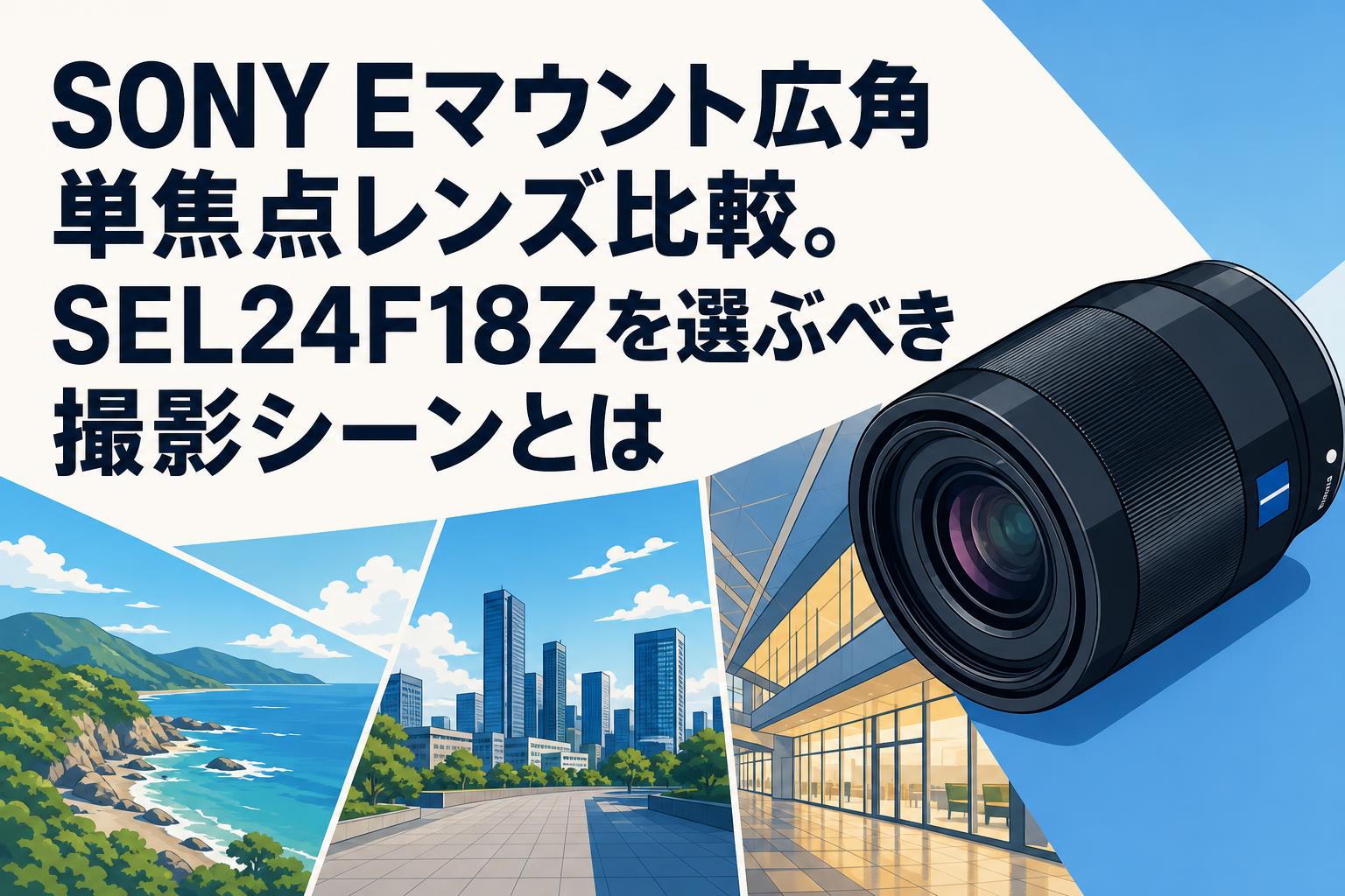 SONY Eマウント広角単焦点レンズ比較。SEL24F18Zを選ぶべき撮影シーン