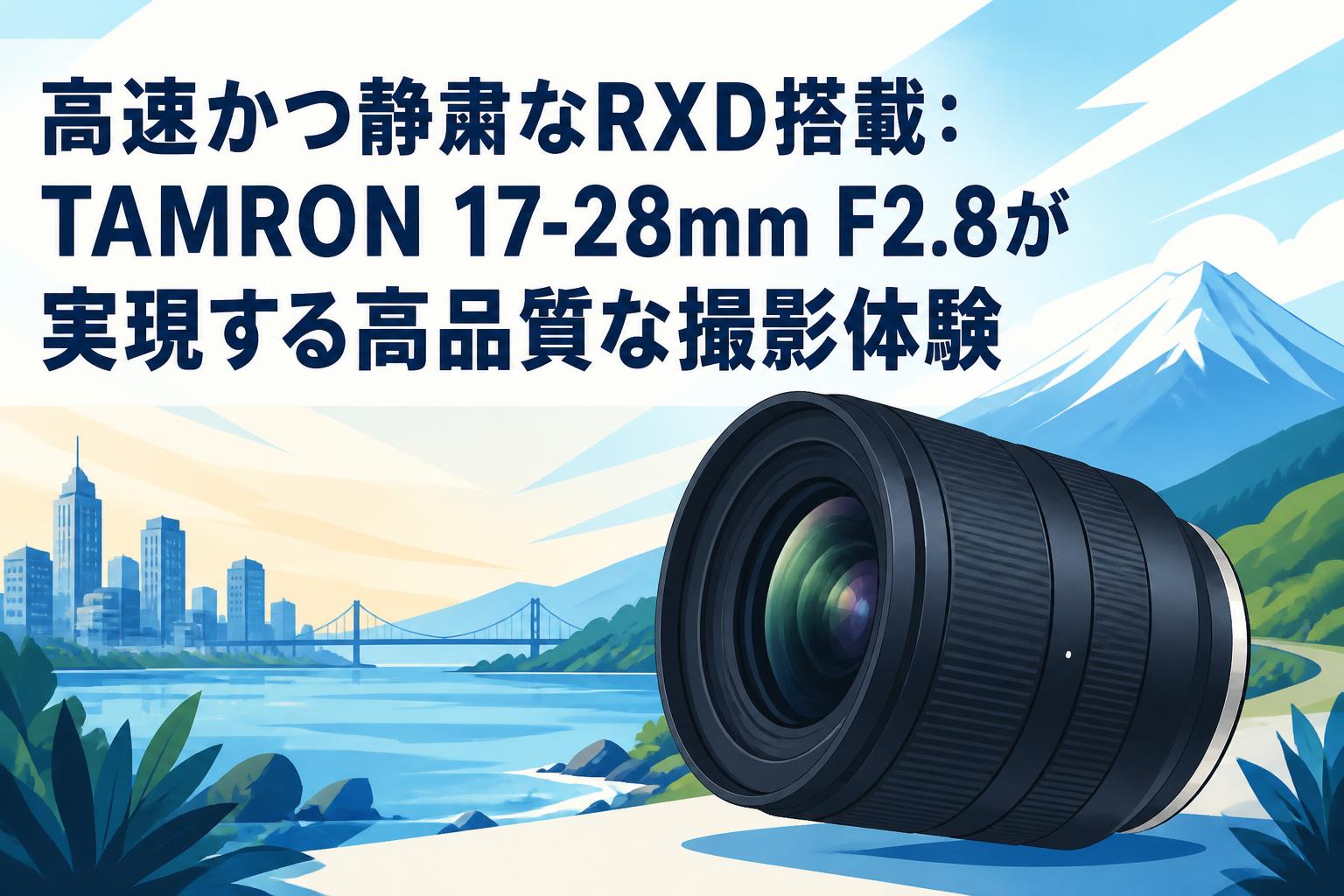 TAMRON 17-28mm F2.8 SONY Eマウント 広角ズームレンズ 高速かつ静粛なRXD搭載：TAMRON 17-28mm F2.8が実現する高品質な撮影