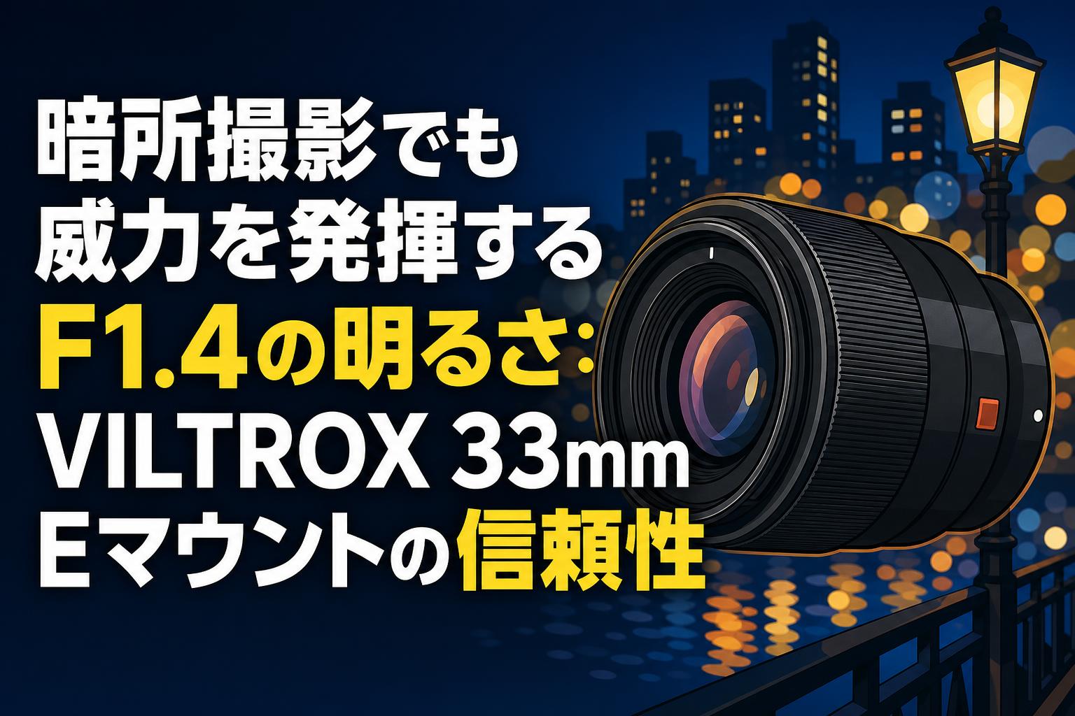 暗所撮影でも威力を発揮するF1.4の明るさ：VILTROX 33mm Eマウントの