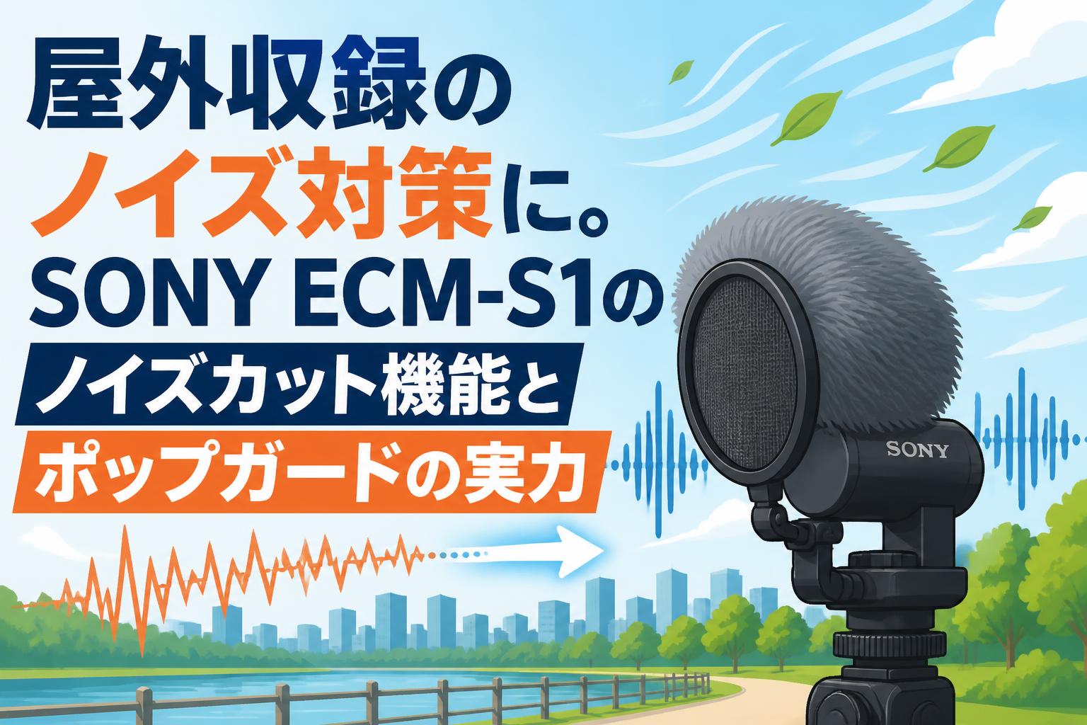 ボイスレコーダーとノイズカットマイク(新品、未開封) 屋外収録のノイズ対策に。SONY ECM-S1のノイズカット機能とポップ