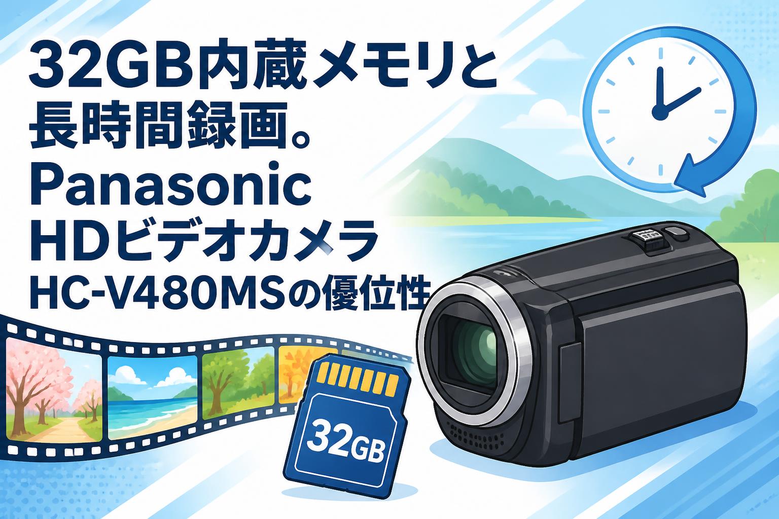 32GB内蔵メモリと長時間録画。Panasonic HDビデオカメラHC-V480MSの