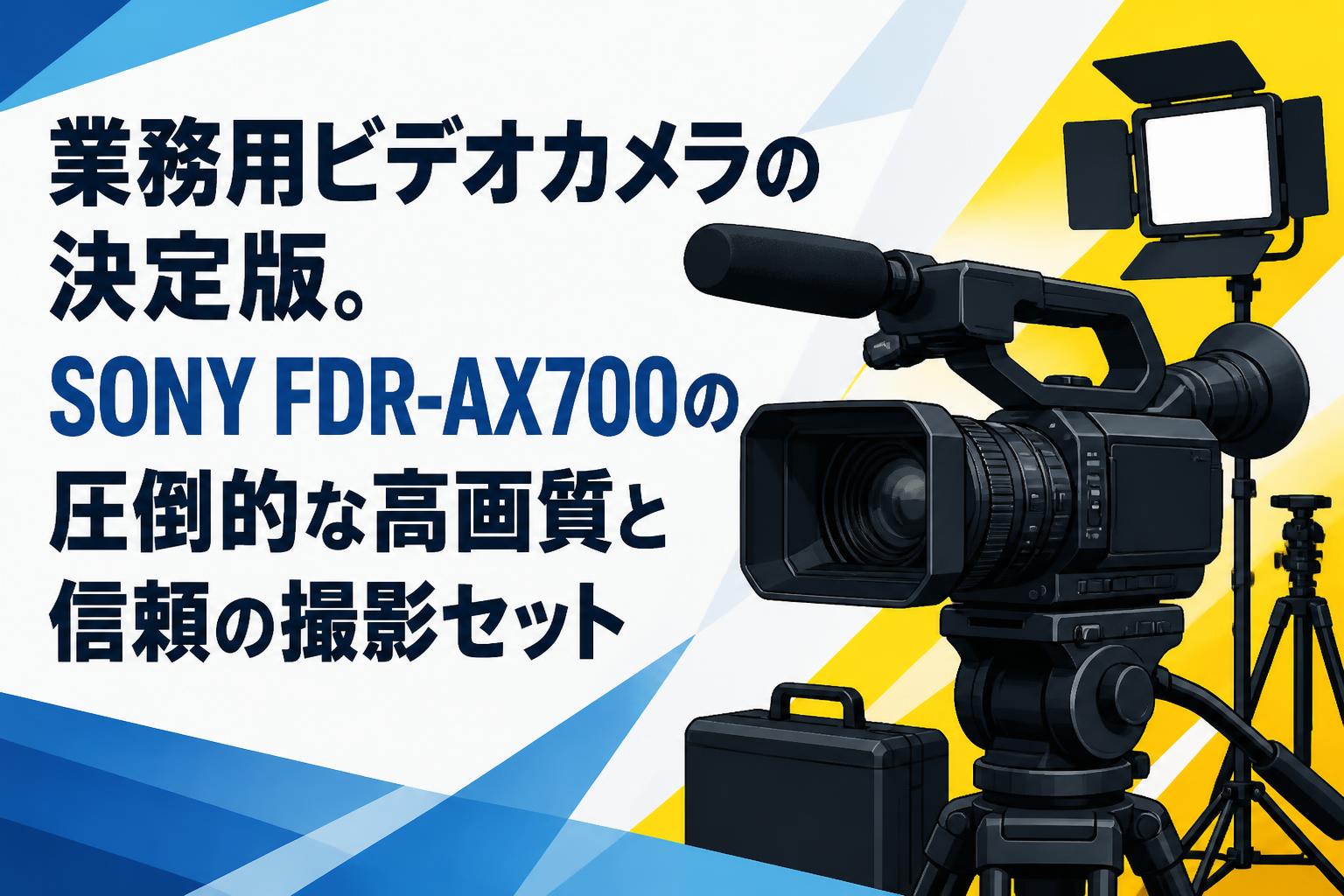 業務用ビデオカメラの決定版。SONY FDR-AX700の圧倒的な高画質と信頼の