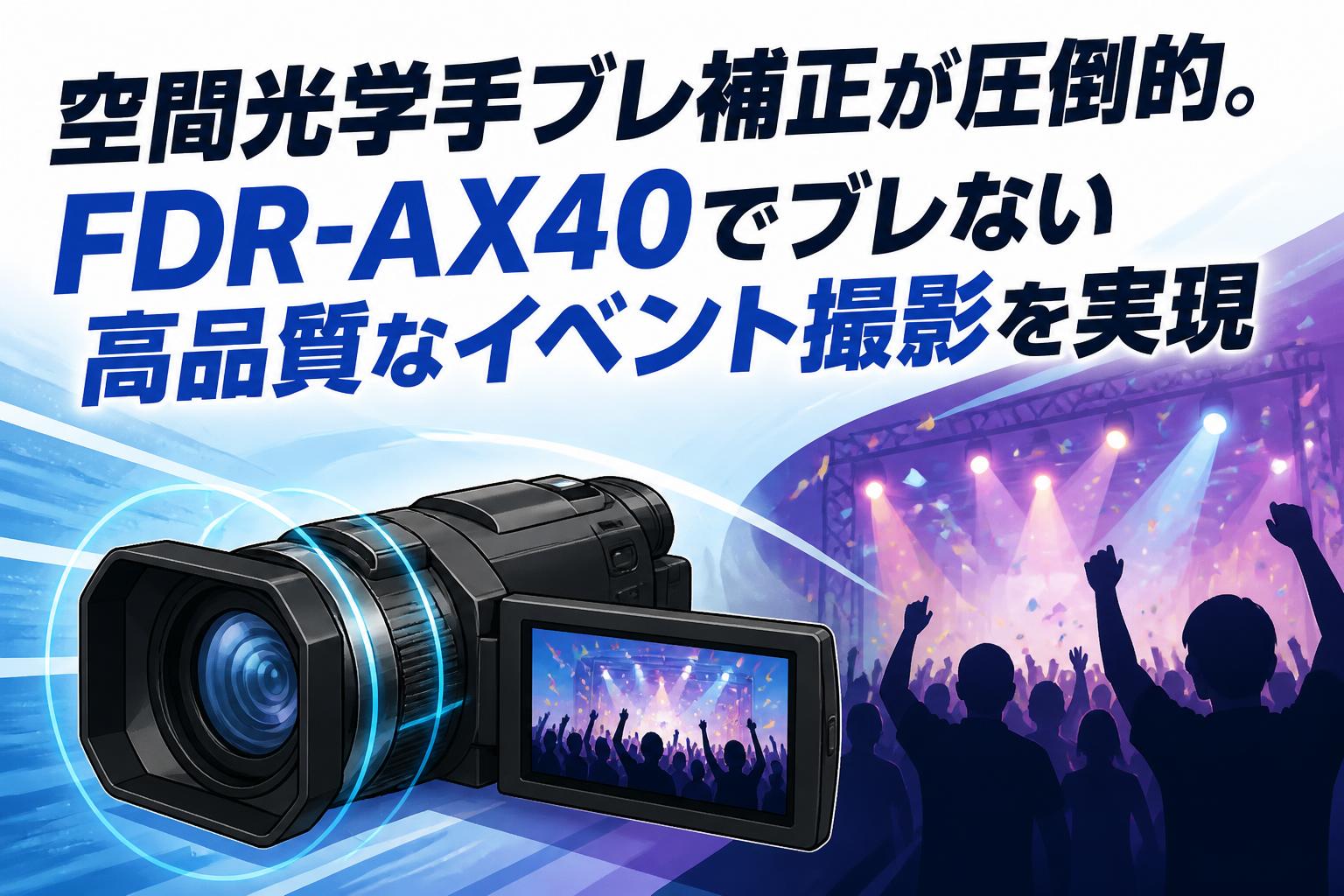 空間光学手ブレ補正が圧倒的。FDR-AX40でブレない高品質なイベント撮影