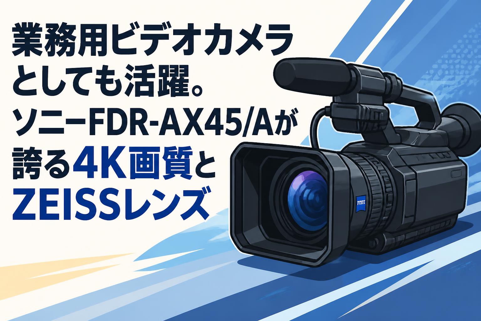 業務用ビデオカメラとしても活躍。ソニーFDR-AX45/Aが誇る4K画質と